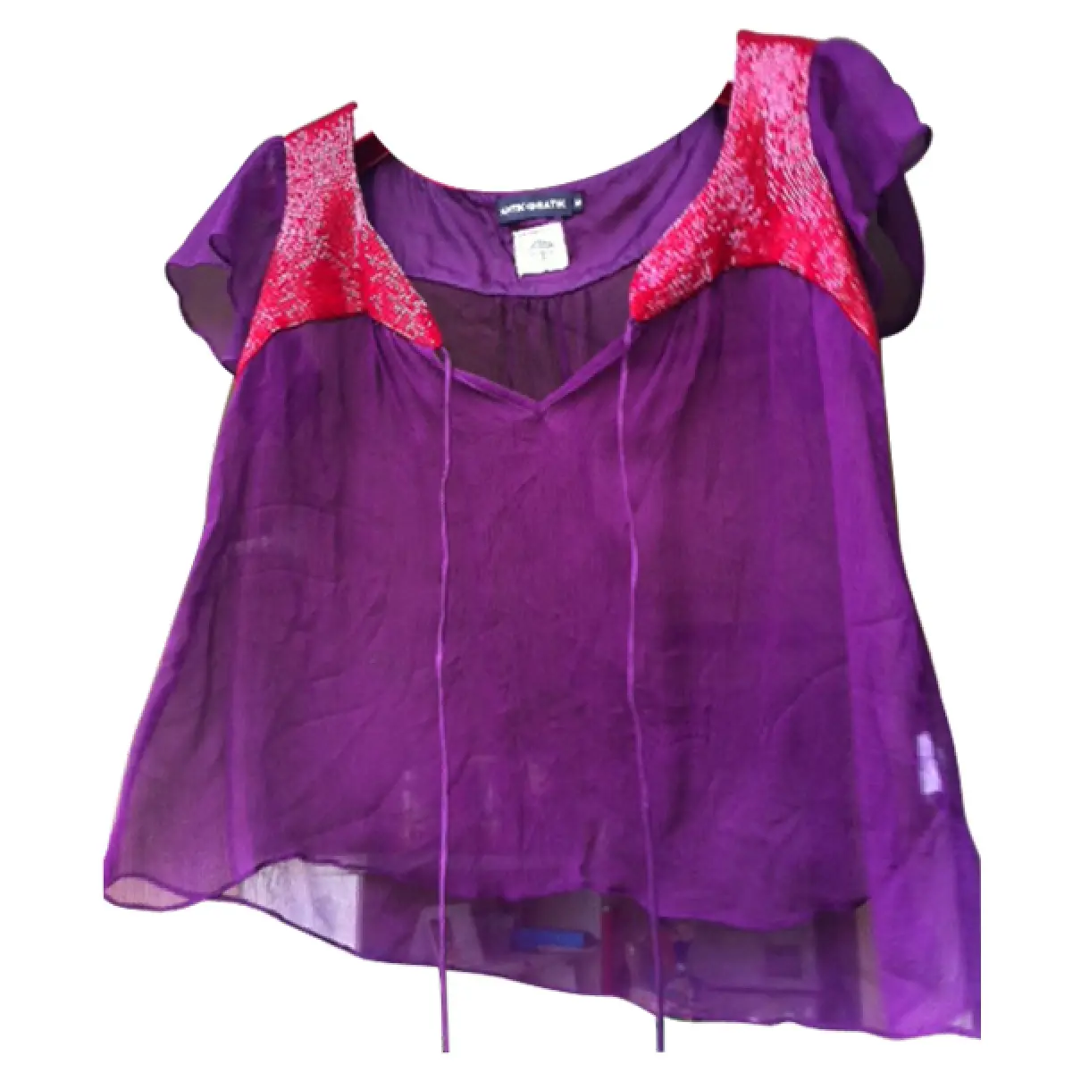 Purple Silk Top Antik Batik