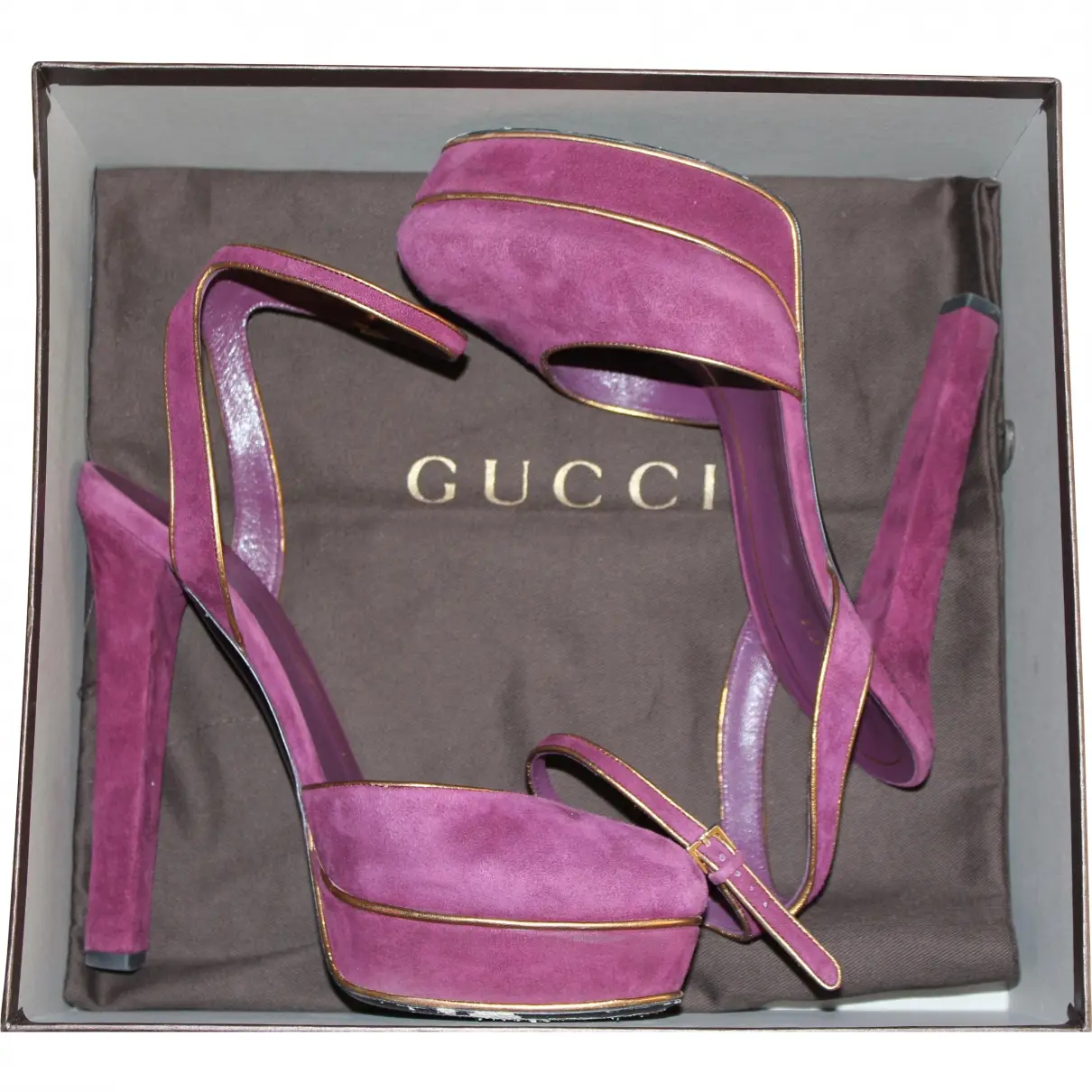 Purple Suede Heels Gucci