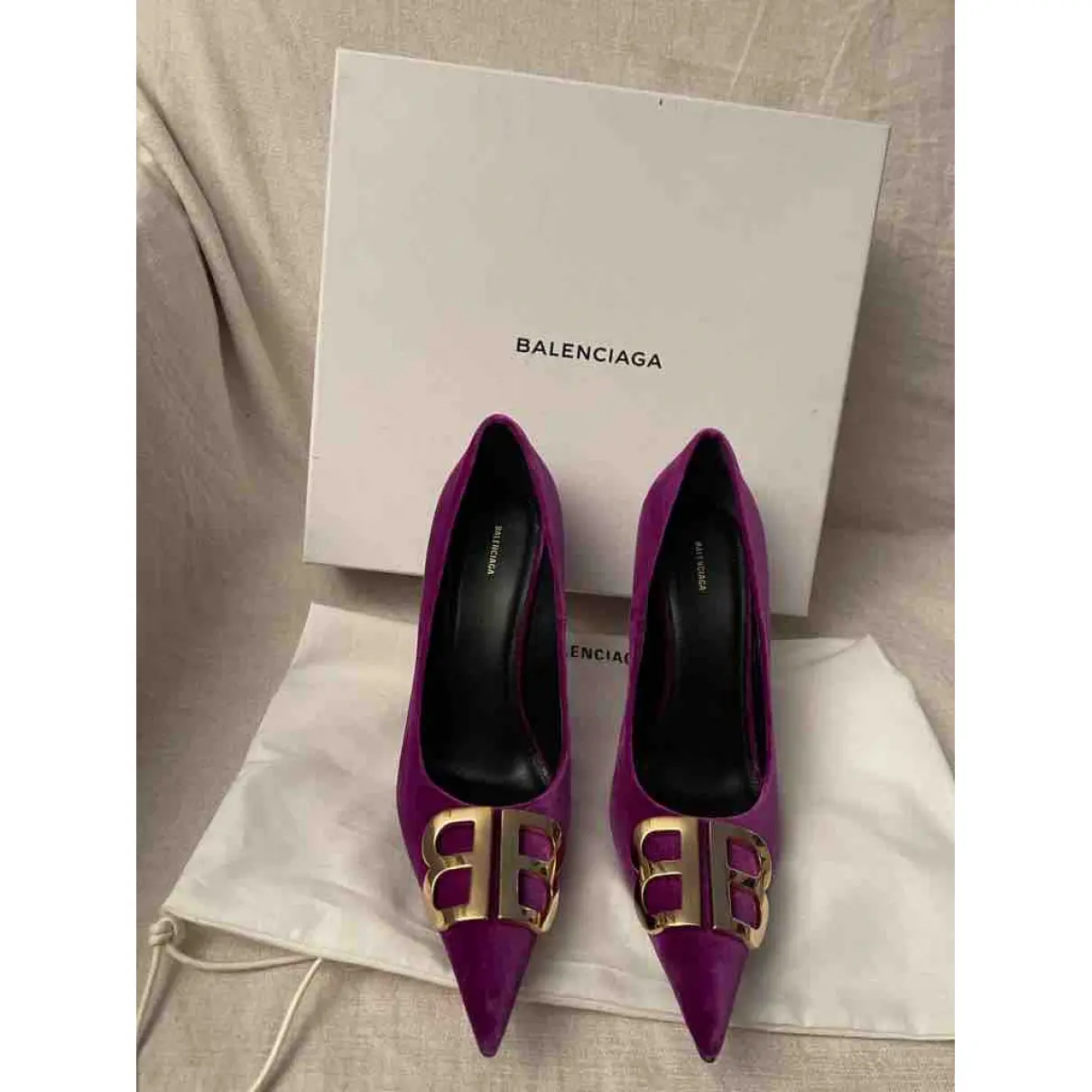 BB velvet heels Balenciaga