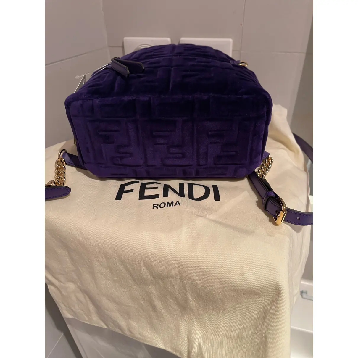 Velvet backpack Fendi