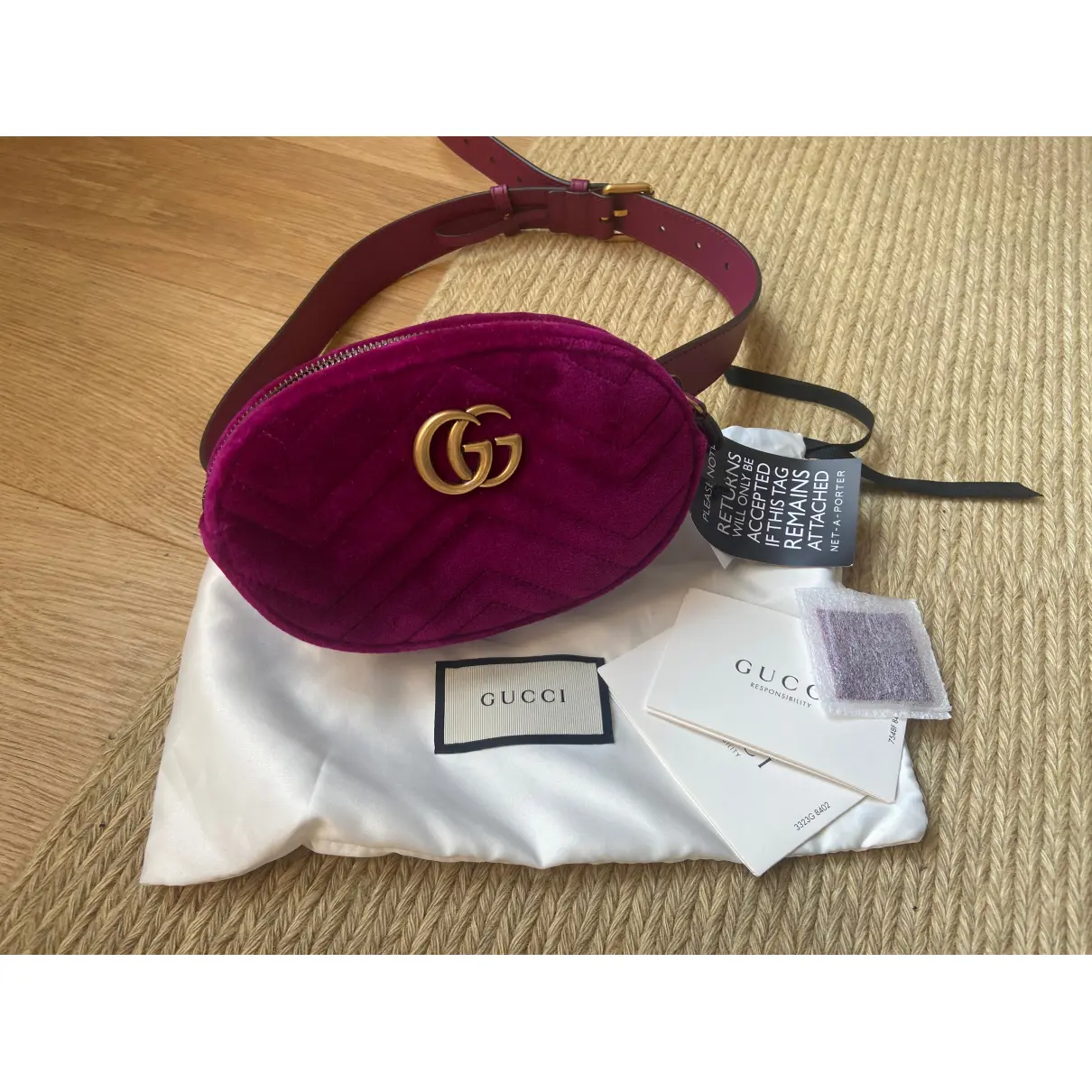 Marmont velvet clutch bag Gucci