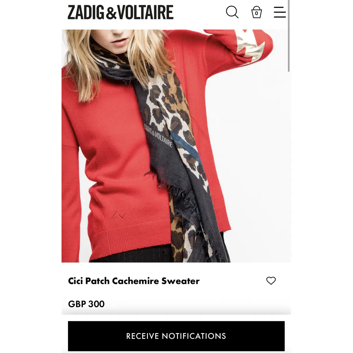 Fall Winter 2020 cashmere jumper Zadig & Voltaire