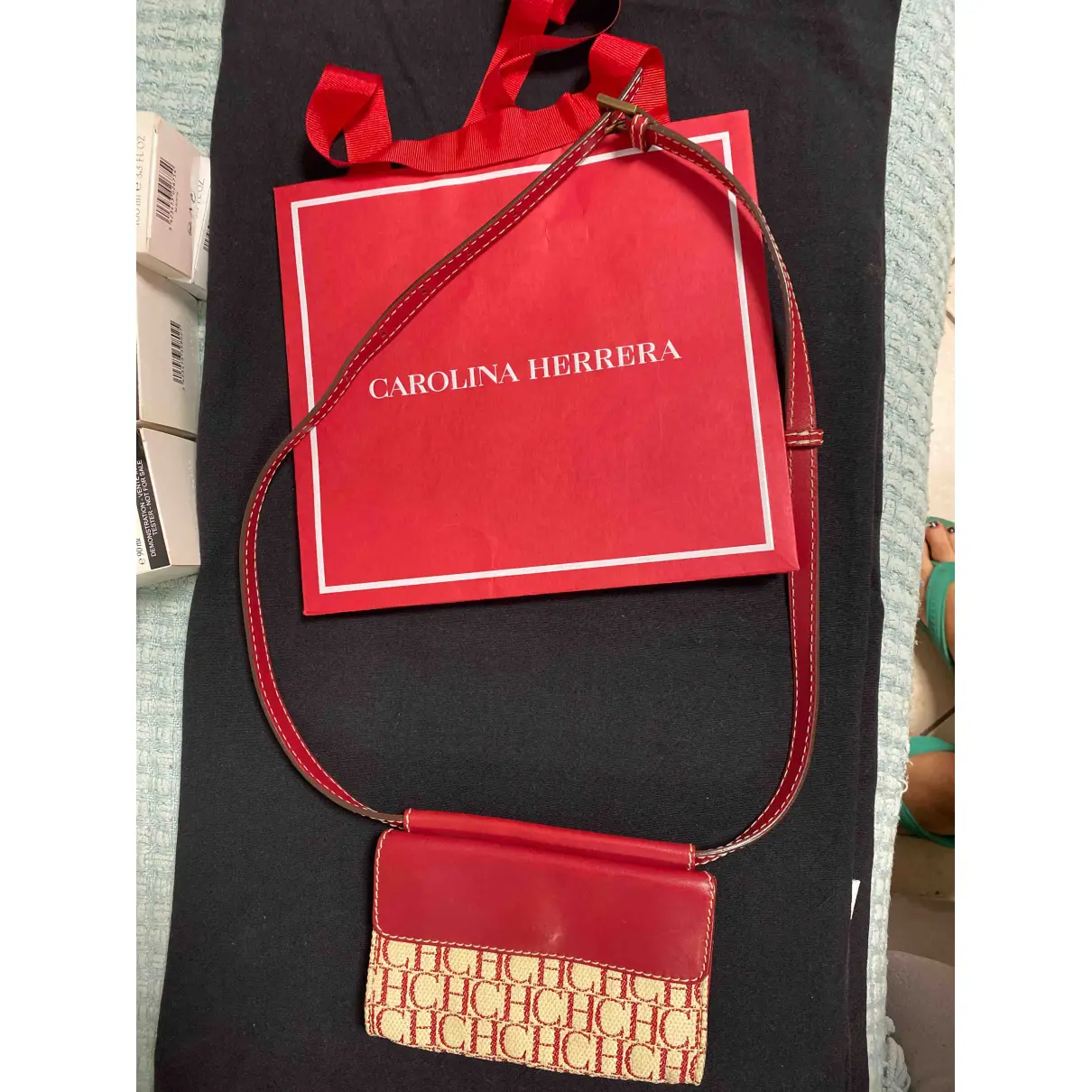 Cloth clutch bag Carolina Herrera