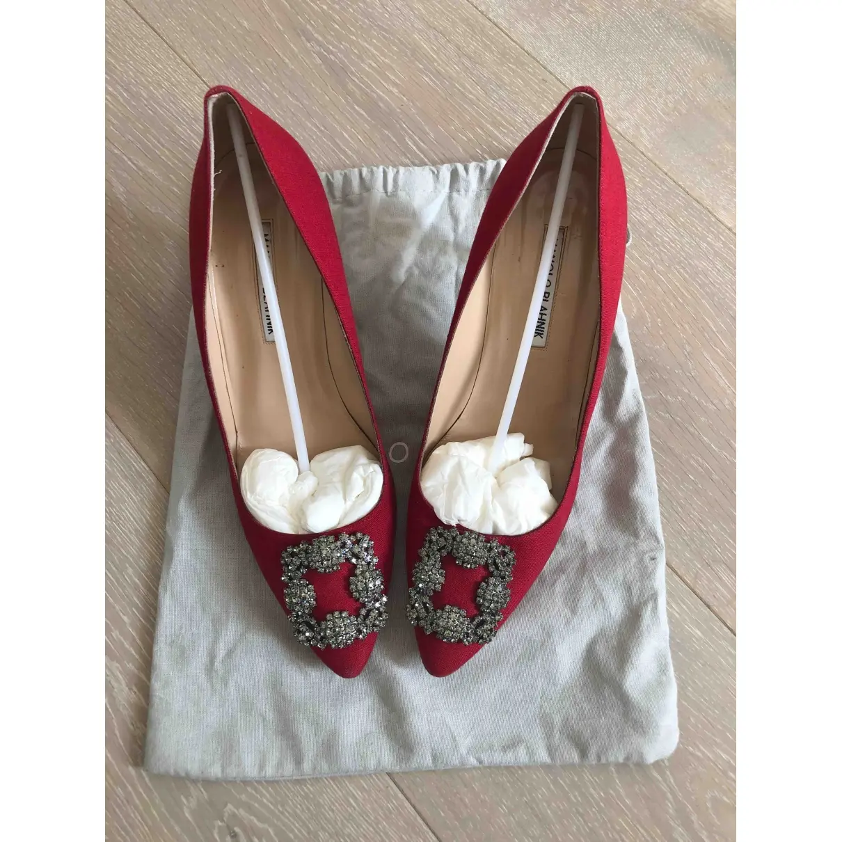 Manolo Blahnik Hangisi cloth heels for sale