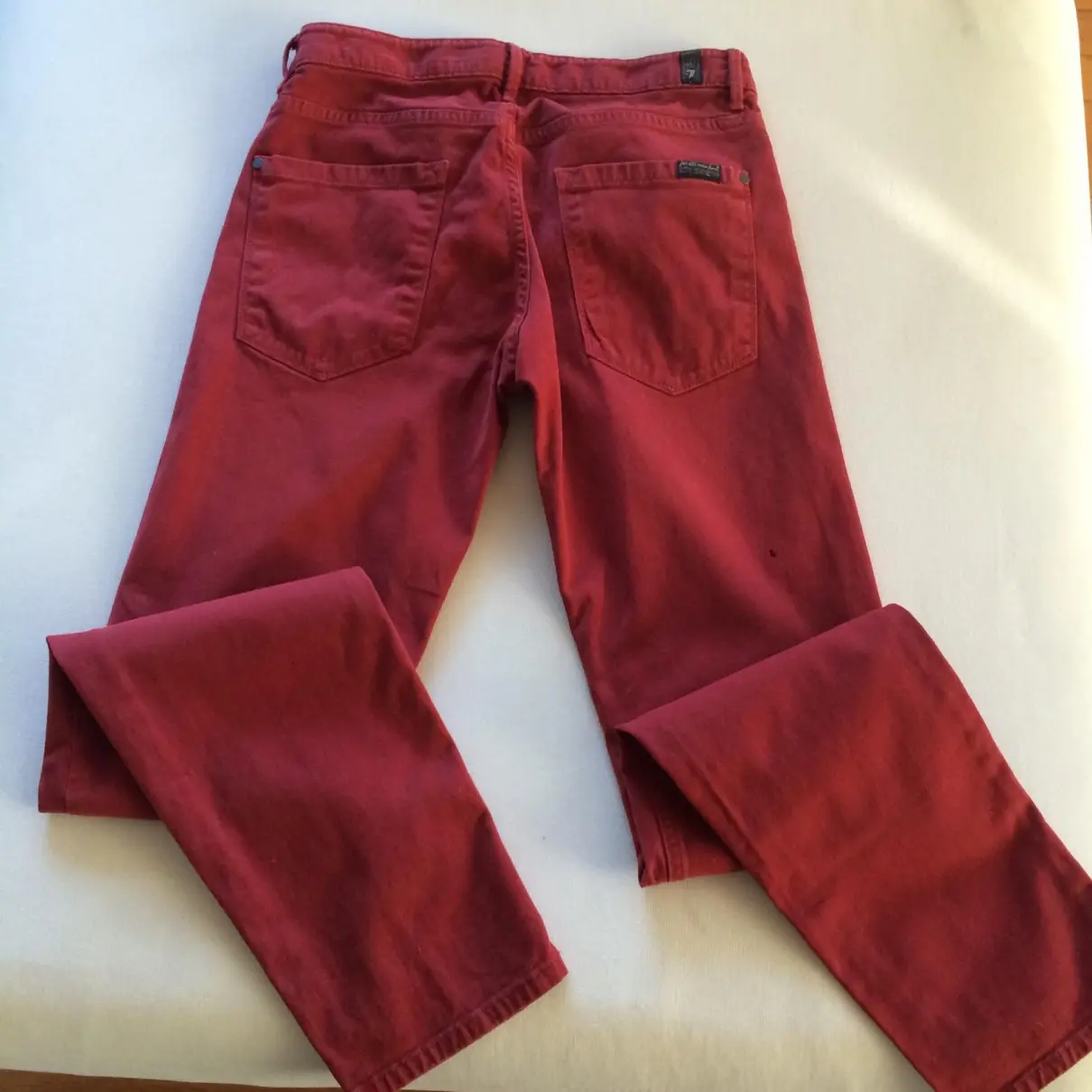 Buy 7 For All Mankind Red Cotton Jeans online