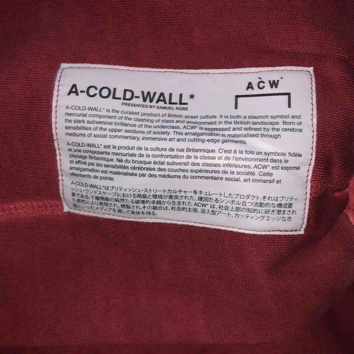Buy A-Cold-Wall Red Cotton Knitwear & Sweatshirt online