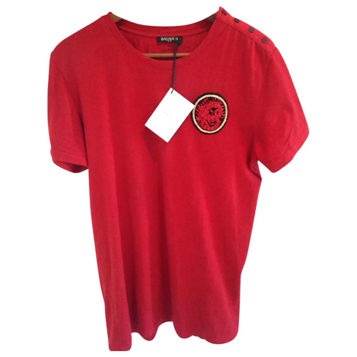 Red Cotton T-shirt Balmain