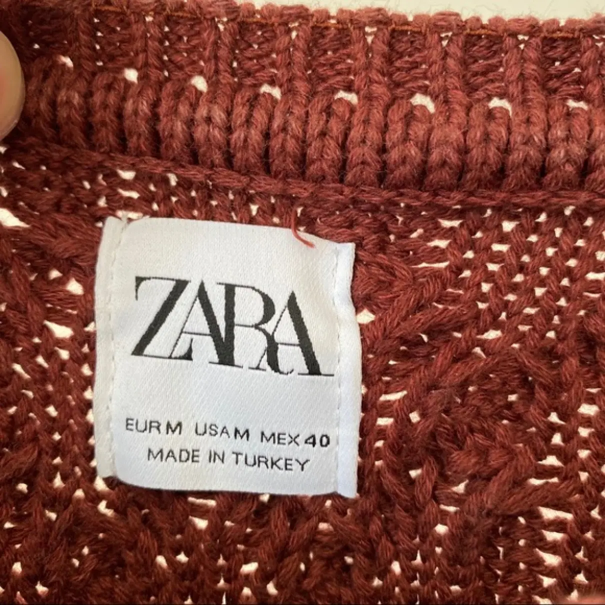 Buy Zara Red Cotton Knitwear & Sweatshirt online - Vintage
