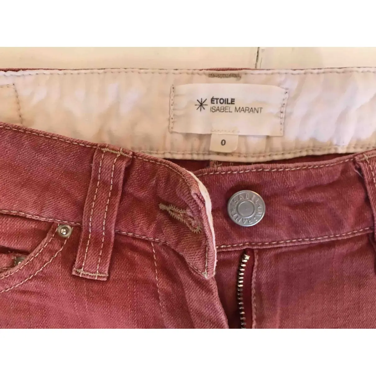Buy Isabel Marant Etoile Red Denim - Jeans Shorts online