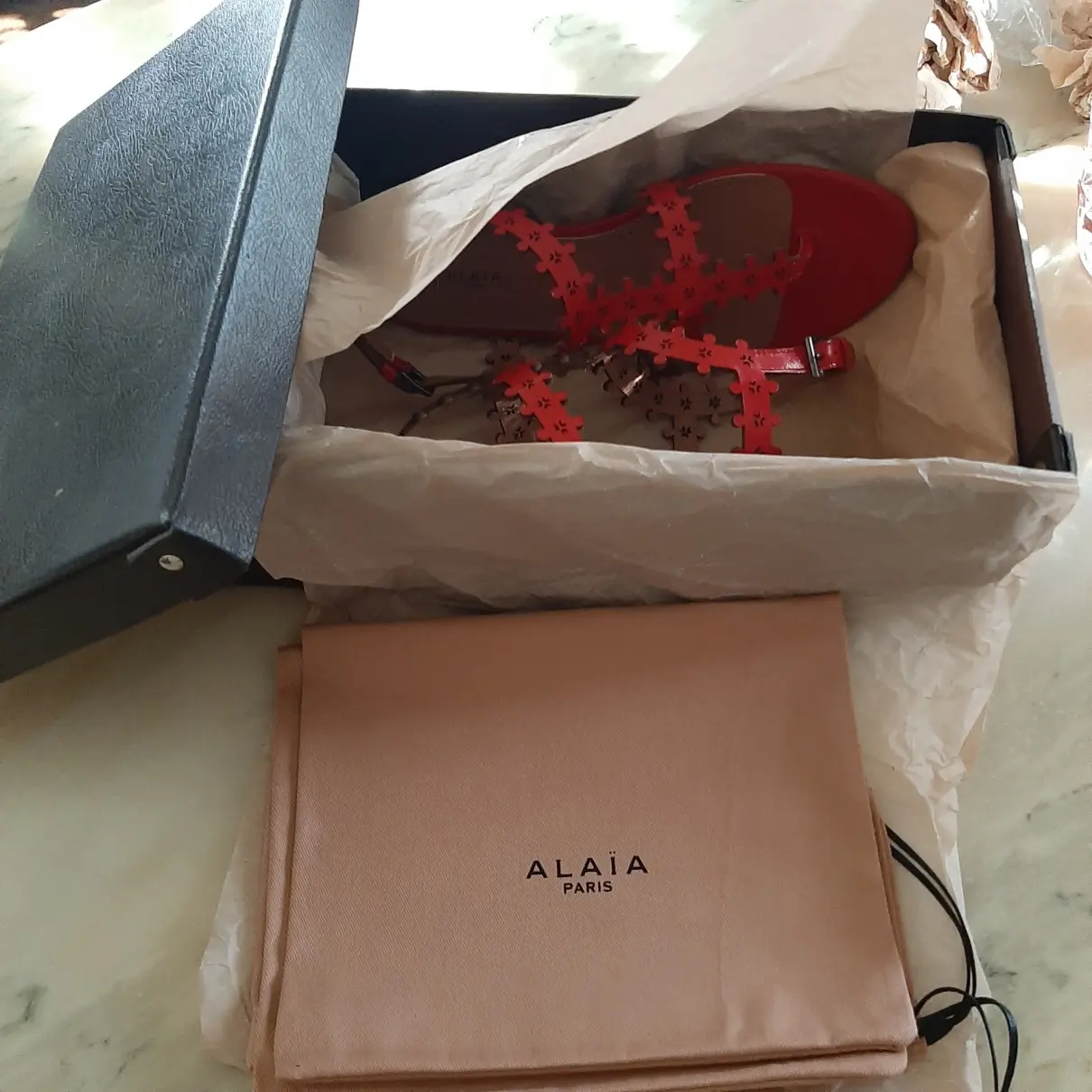 Leather flip flops Alaïa