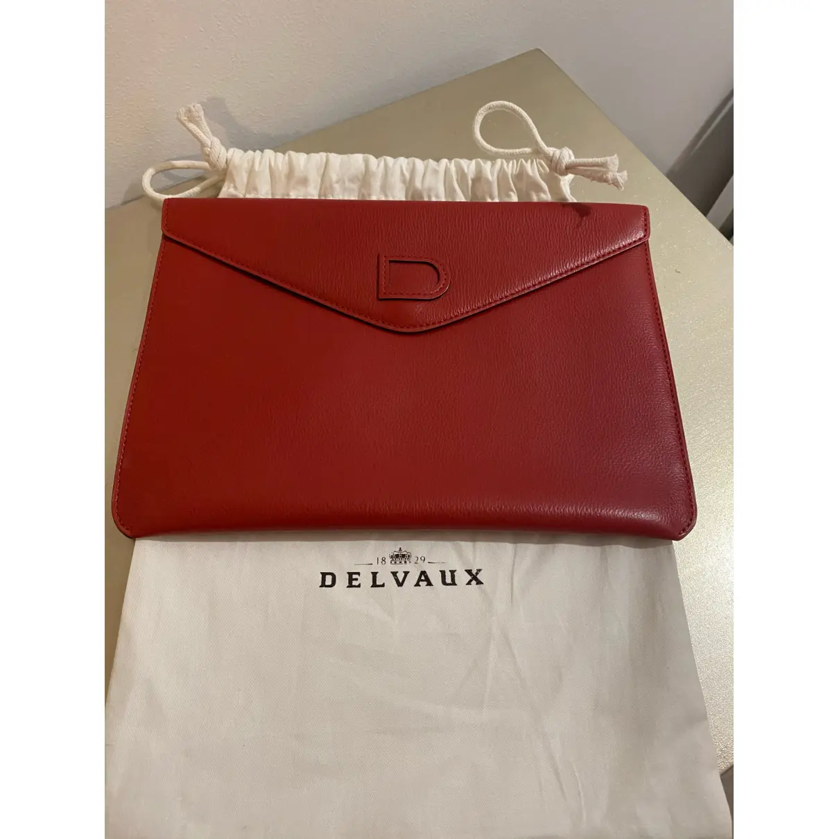 Leather clutch bag Delvaux - Vintage