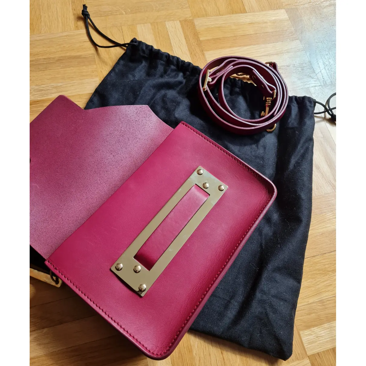 Envelope leather crossbody bag Sophie Hulme - Vintage