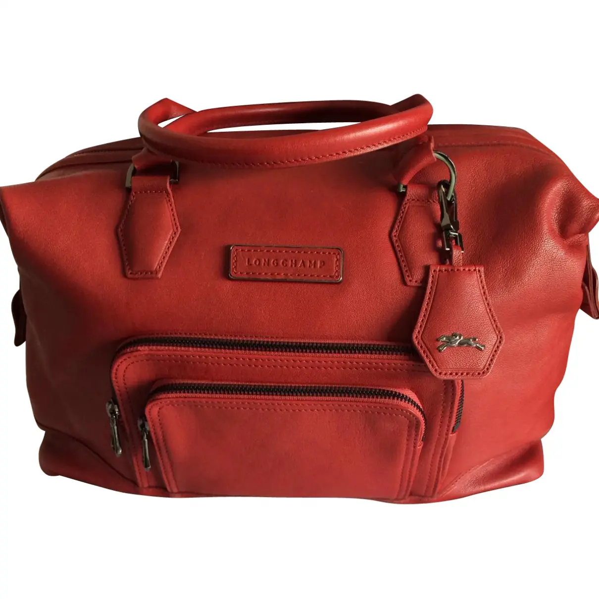 Red Leather Handbag Légende Longchamp