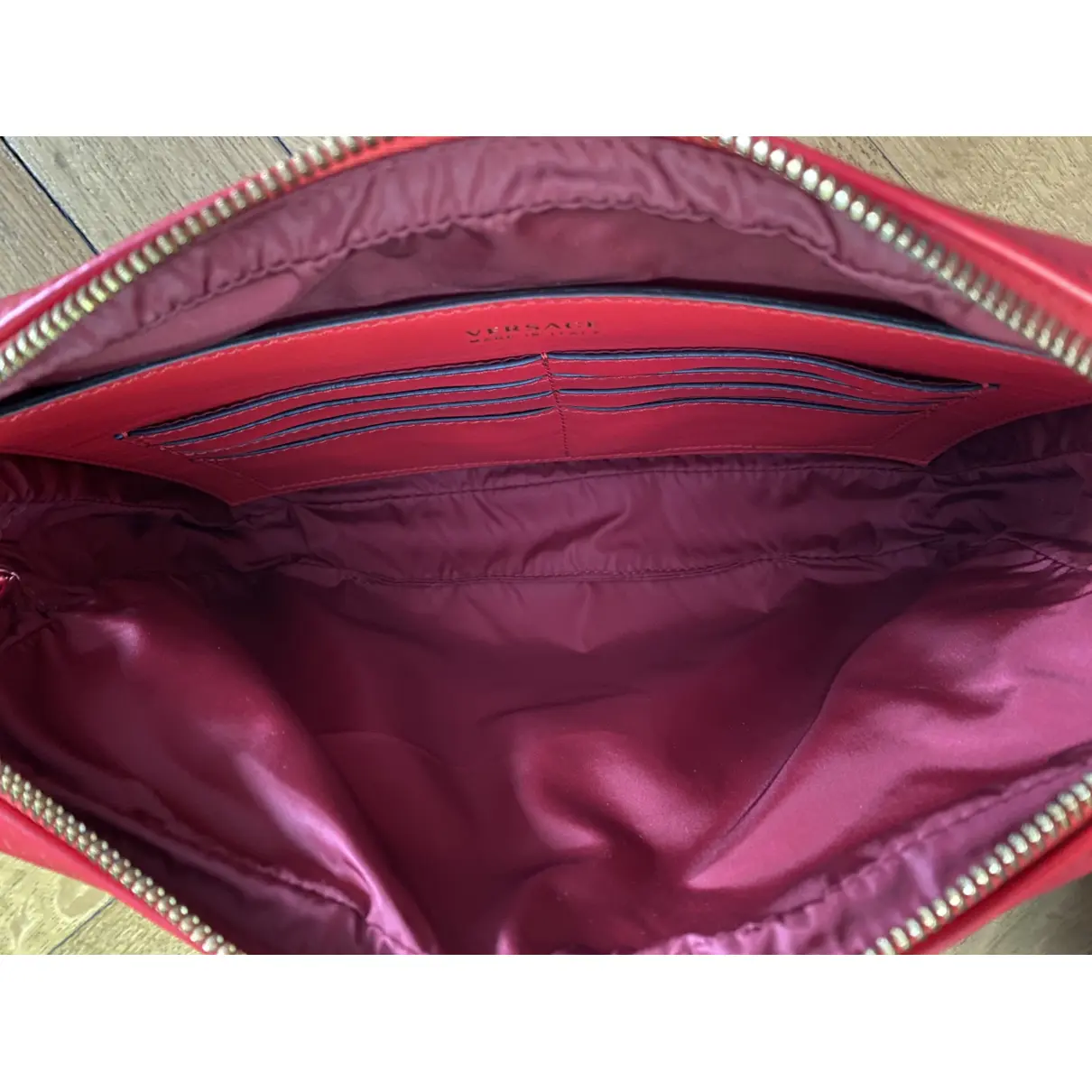 La Medusa leather clutch bag Versace