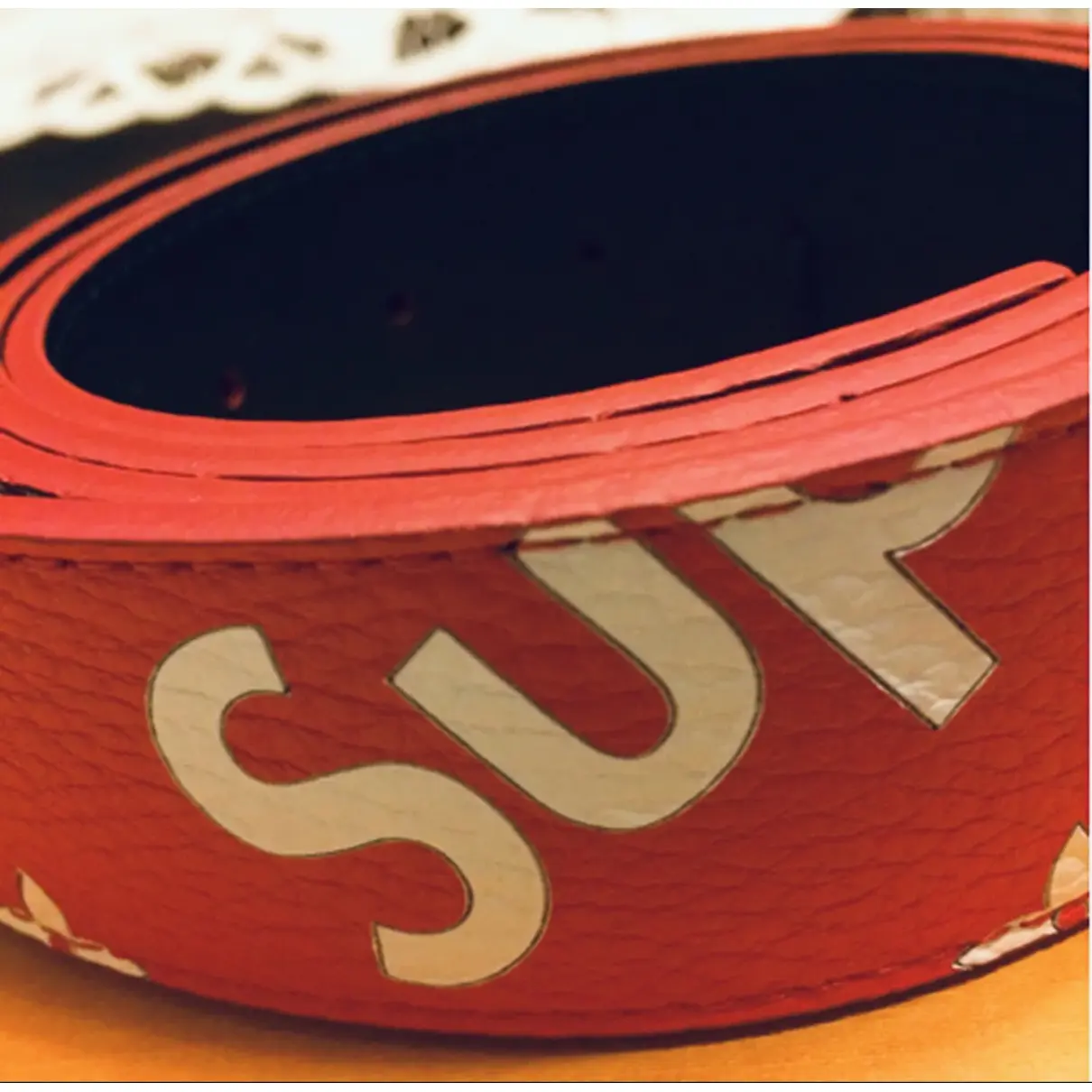 Leather belt Louis Vuitton x Supreme