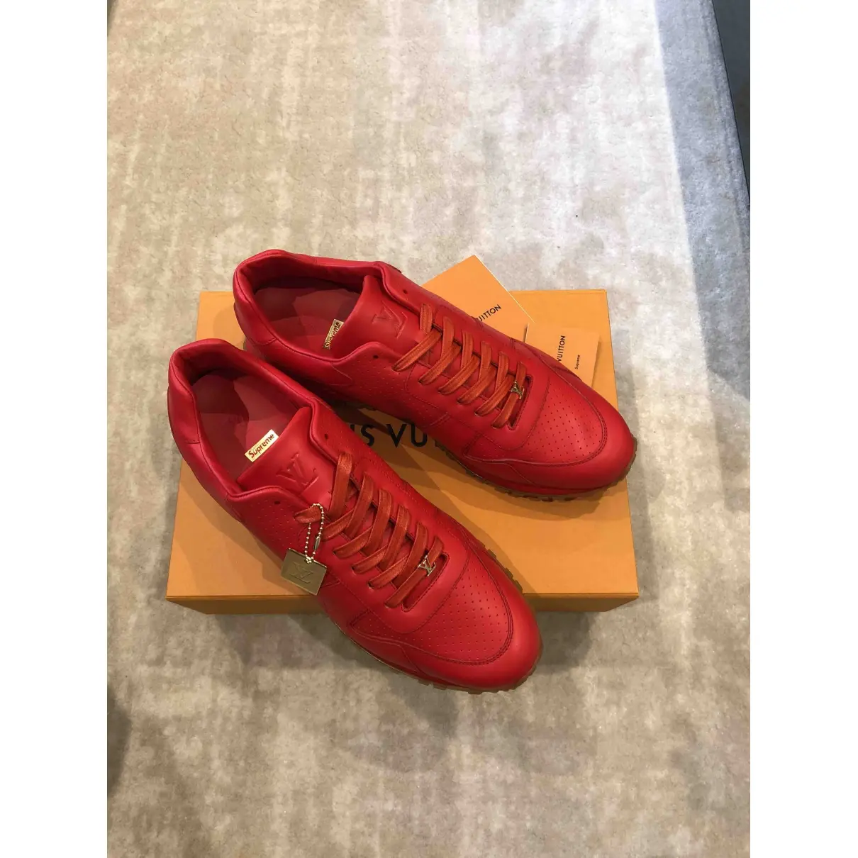 Louis Vuitton x Supreme Leather low trainers for sale