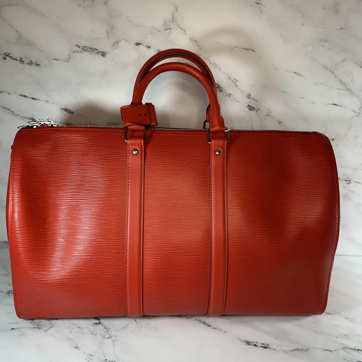 Leather travel bag Louis Vuitton x Supreme