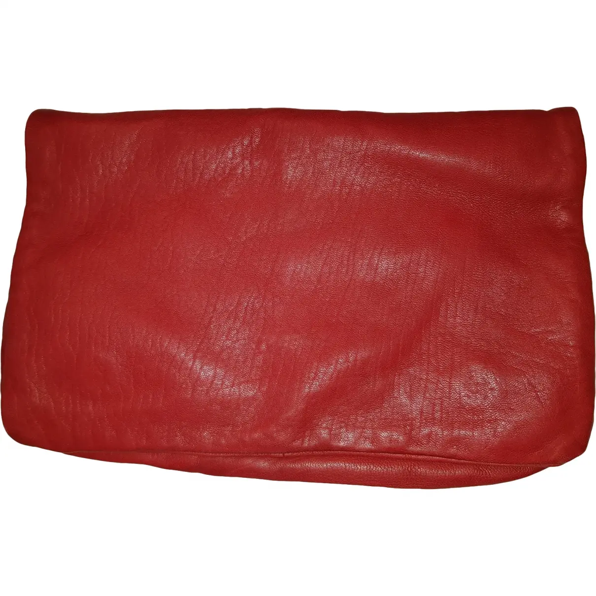 Leather clutch bag Maje