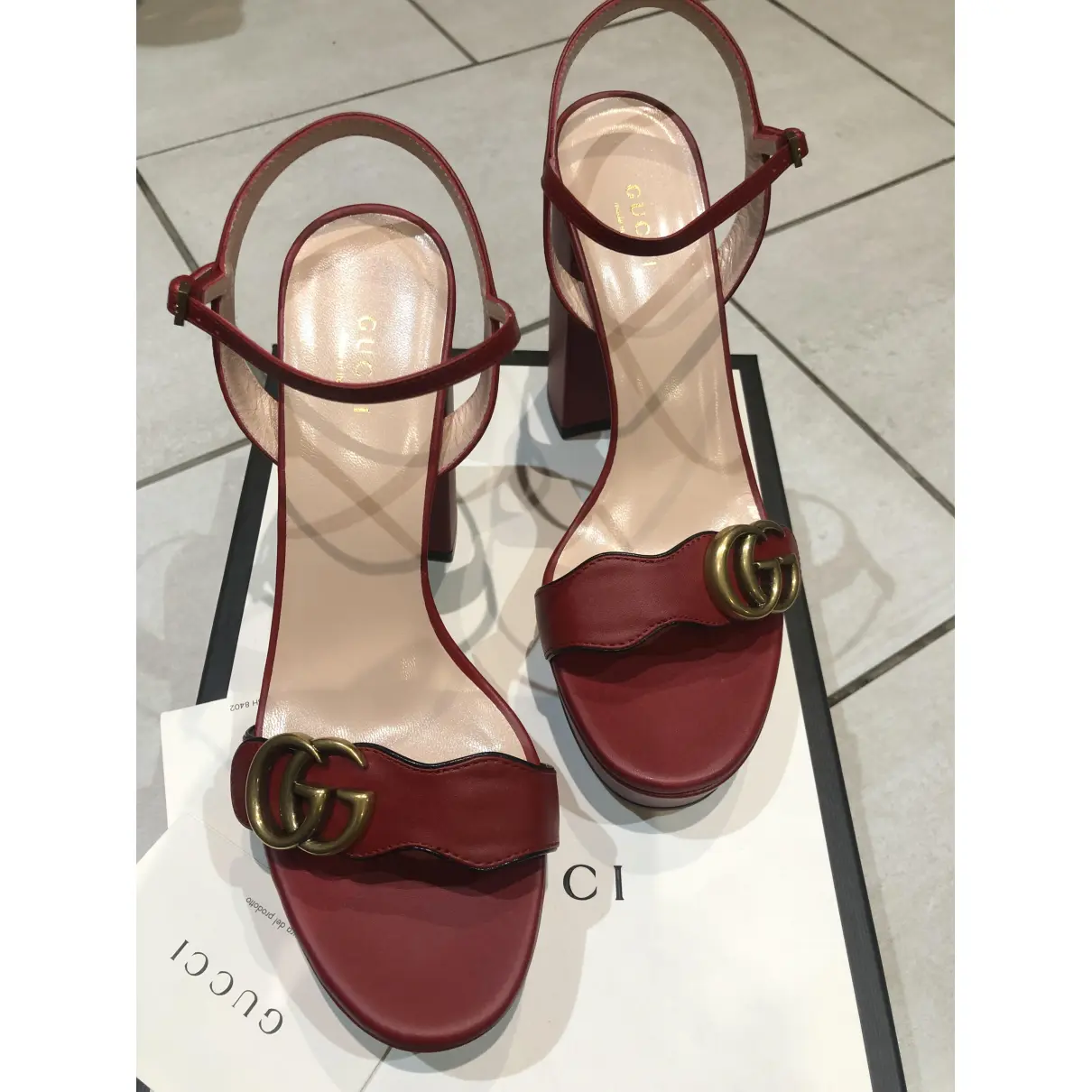 Marmont leather heels Gucci
