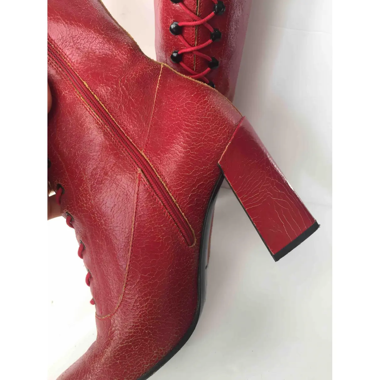 Leather western boots Miu Miu - Vintage