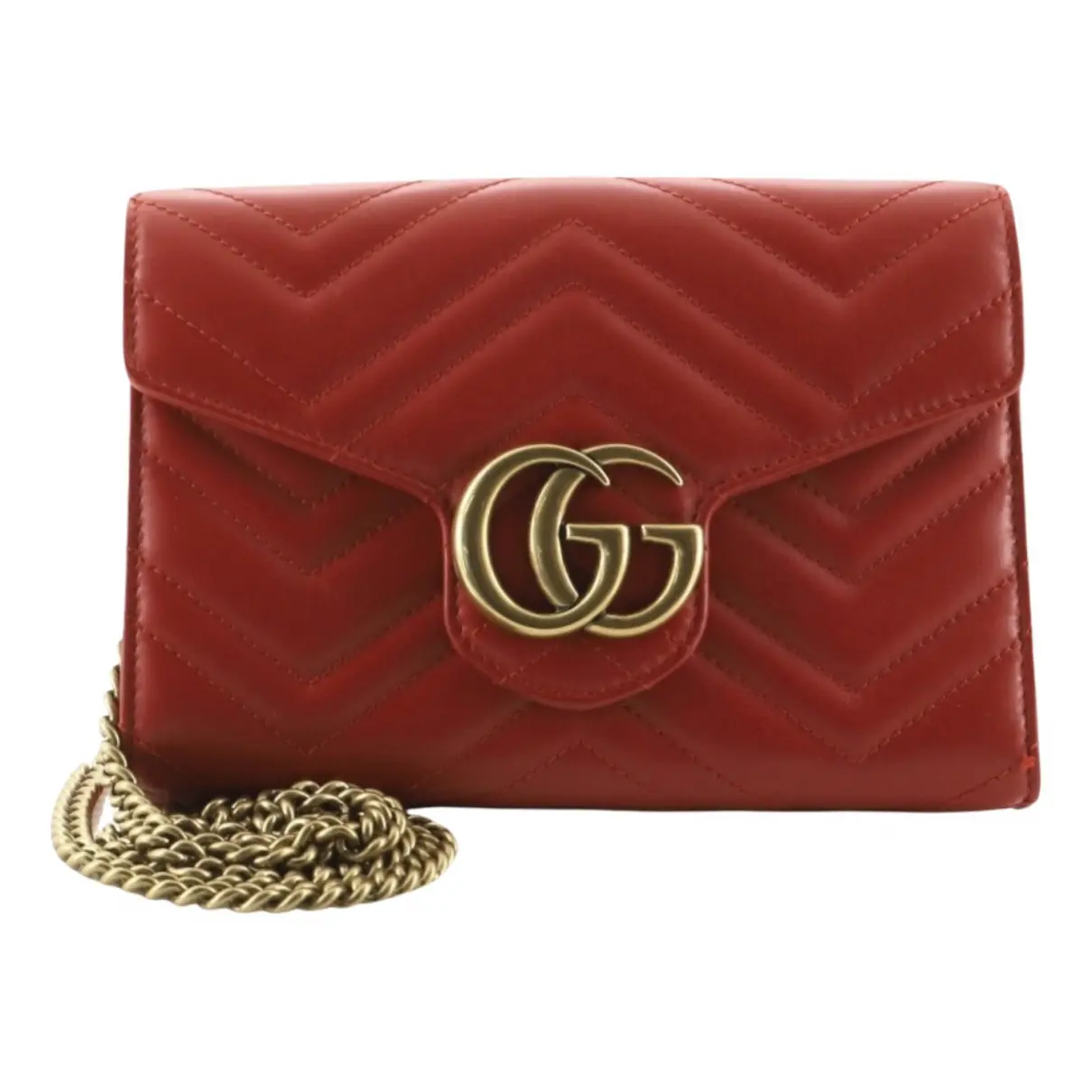 Pearly GG Marmont Chain Wallet leather crossbody bag Gucci