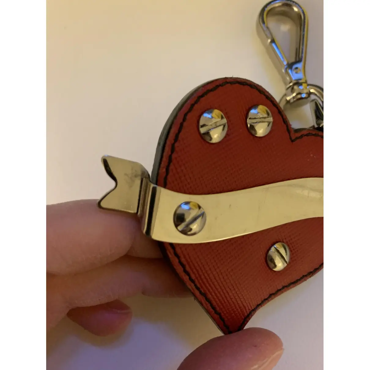 Leather key ring Prada