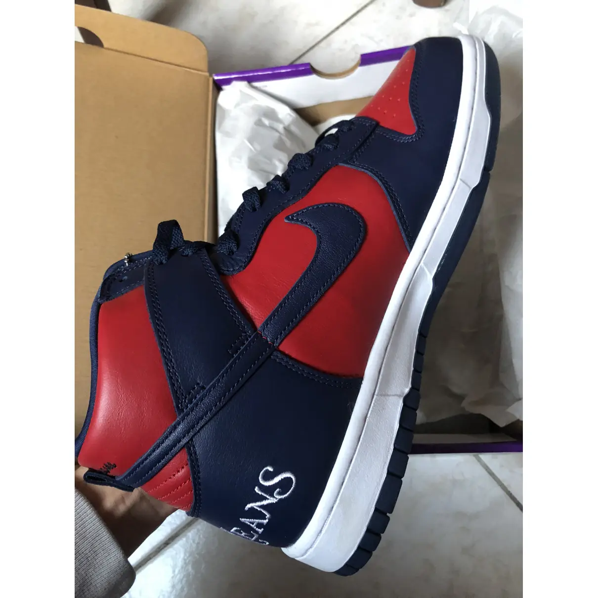 SB Dunk leather high trainers Nike x Supreme