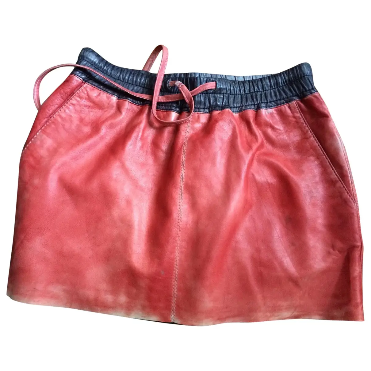 Red Leather Skirt Leon & Harper