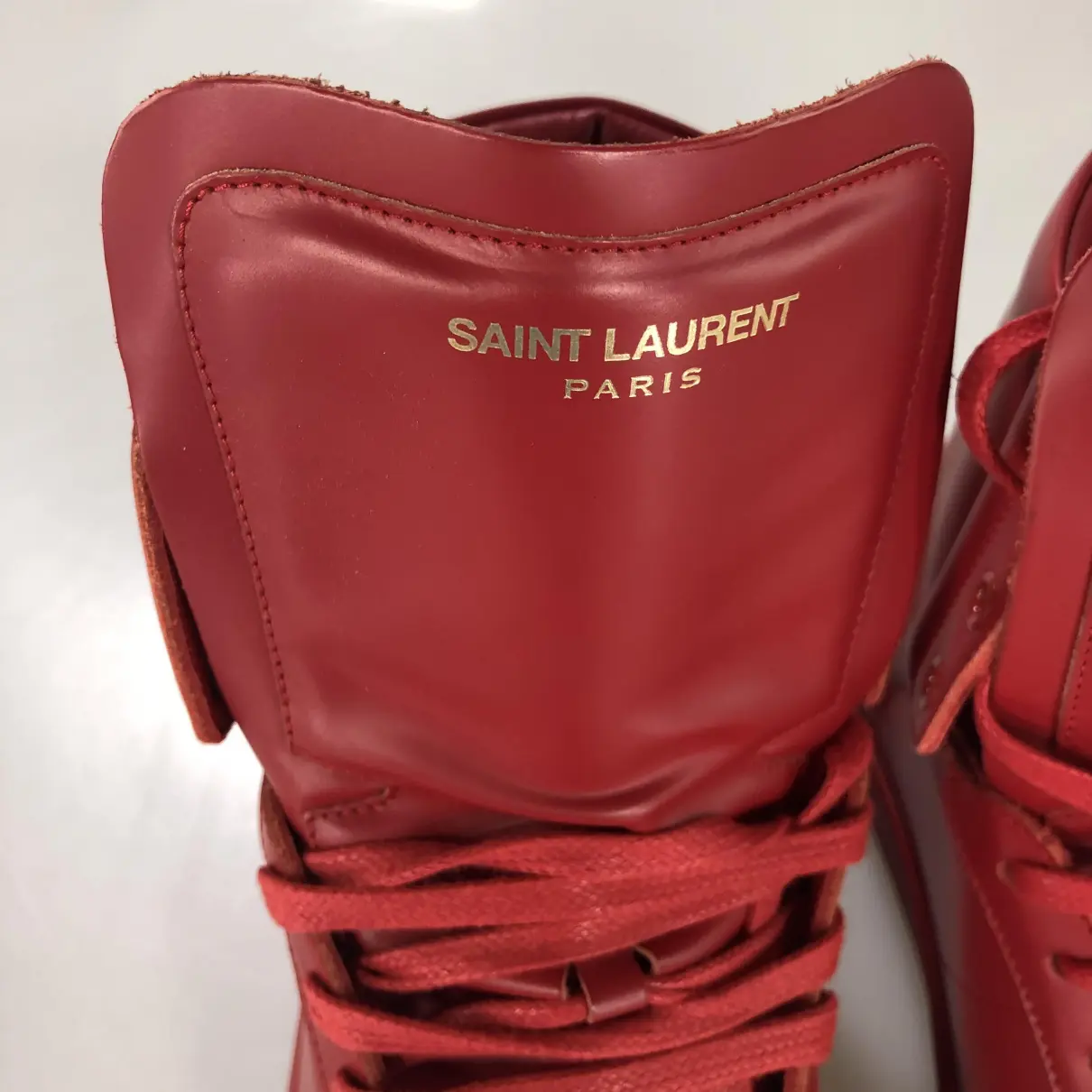 SL/100H leather high trainers Saint Laurent