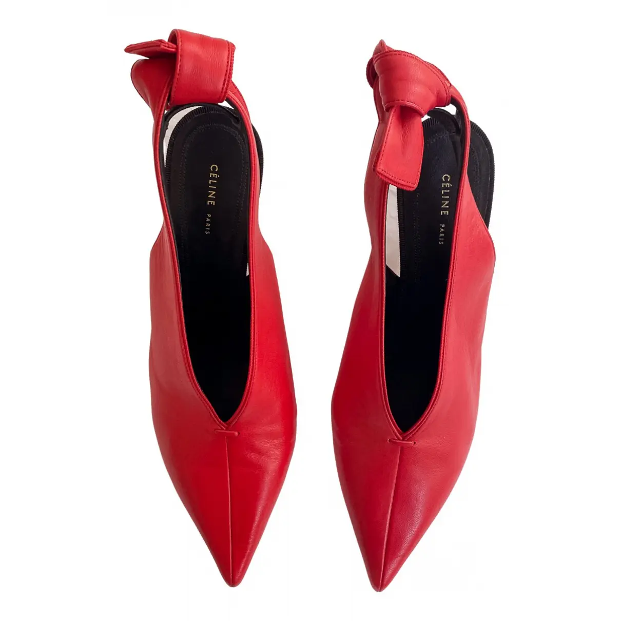 Soft V Neck leather heels Celine - Vintage
