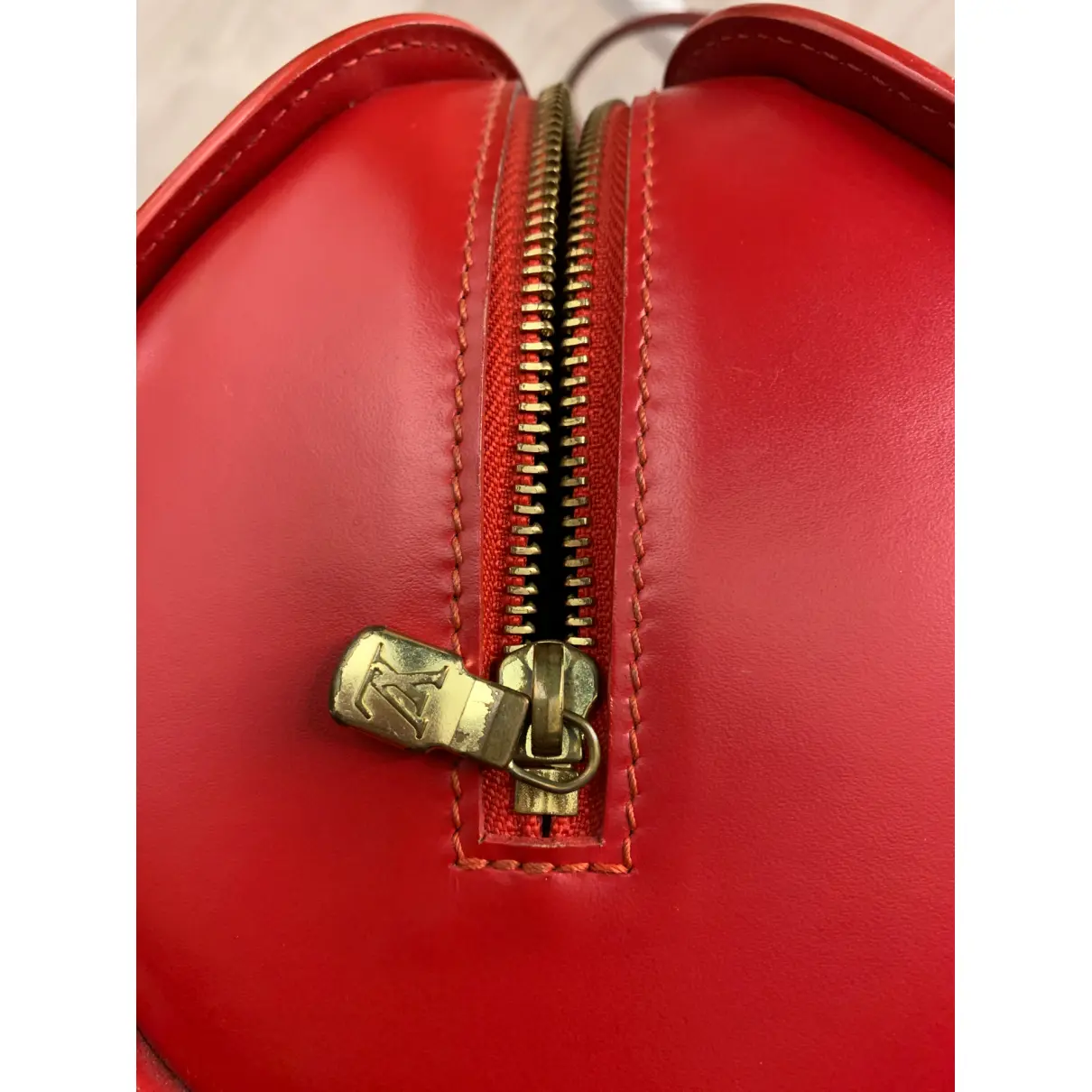 Soufflot Vintage leather handbag Louis Vuitton