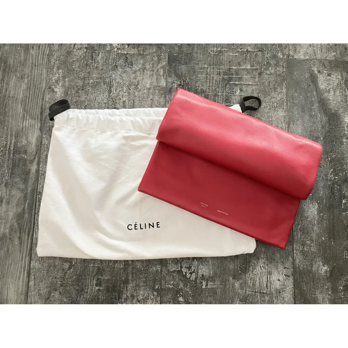 Trio leather clutch bag Celine