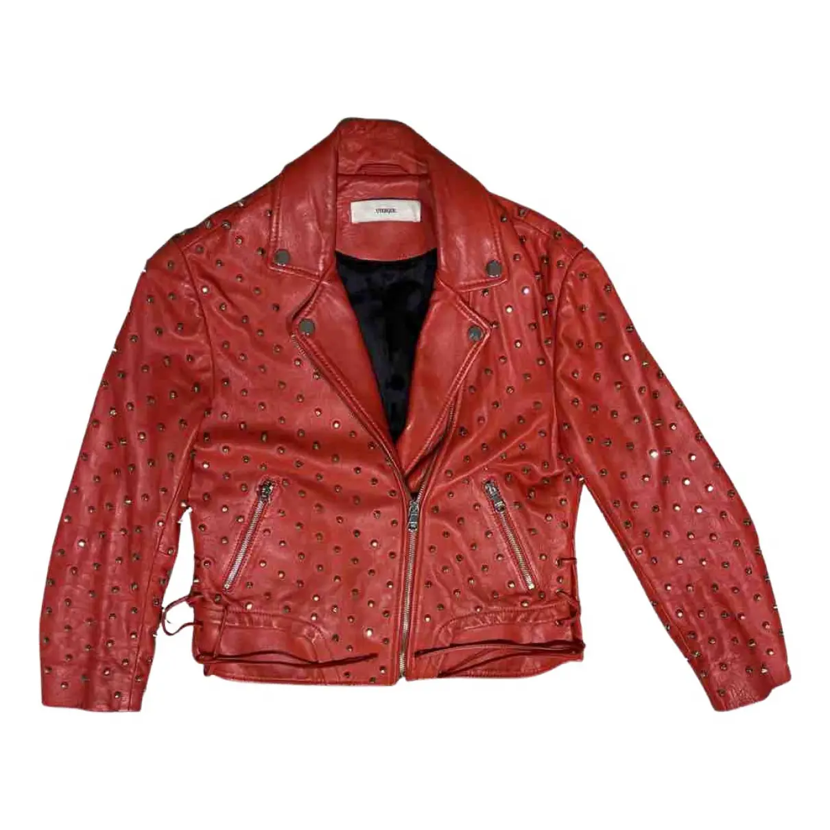 Leather biker jacket Uterque