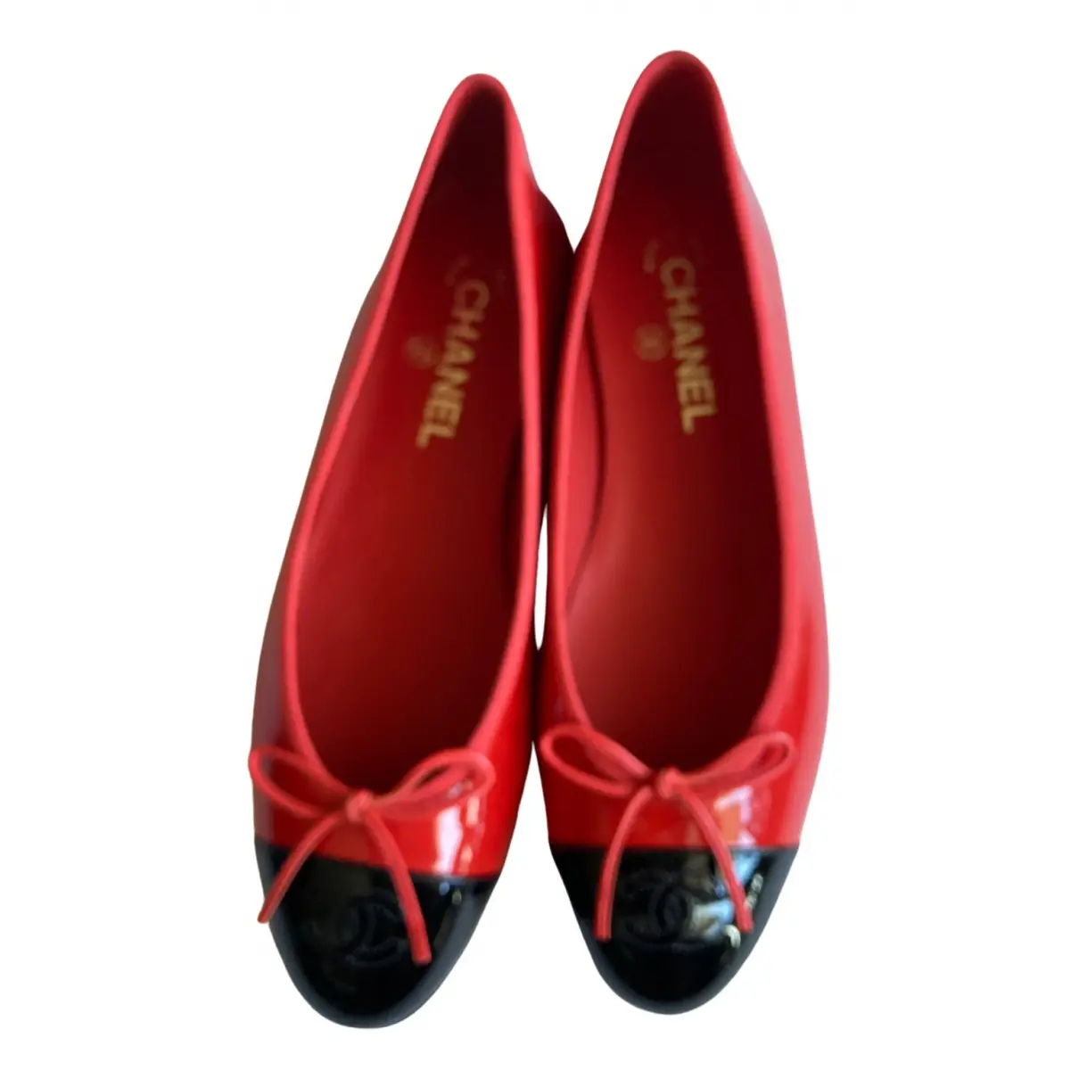 Cambon patent leather ballet flats Chanel