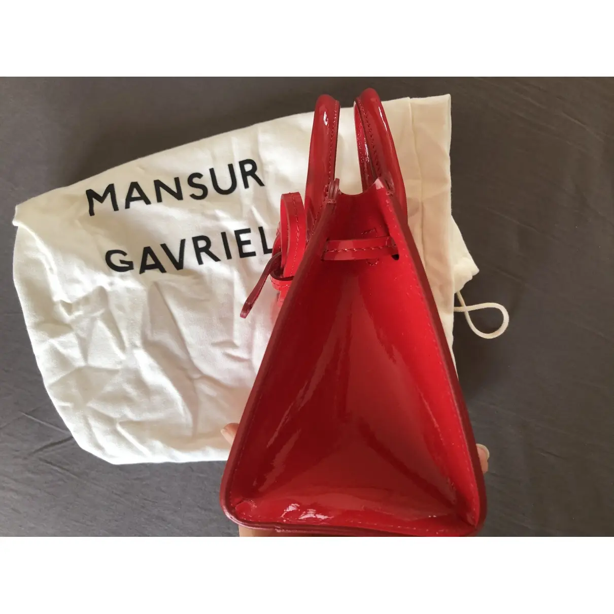 Buy Mansur Gavriel Folded patent leather handbag online