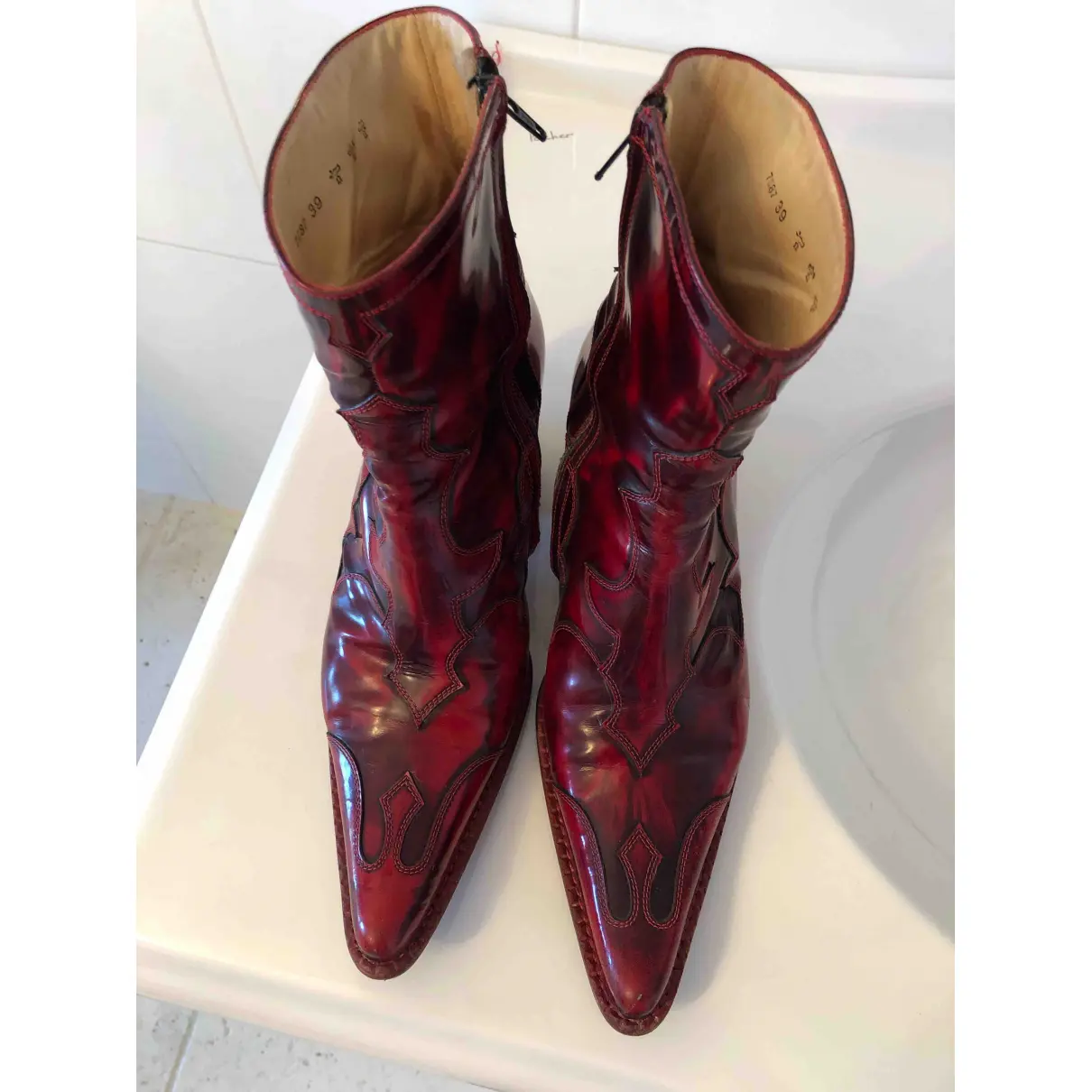 Patent leather western boots Free Lance