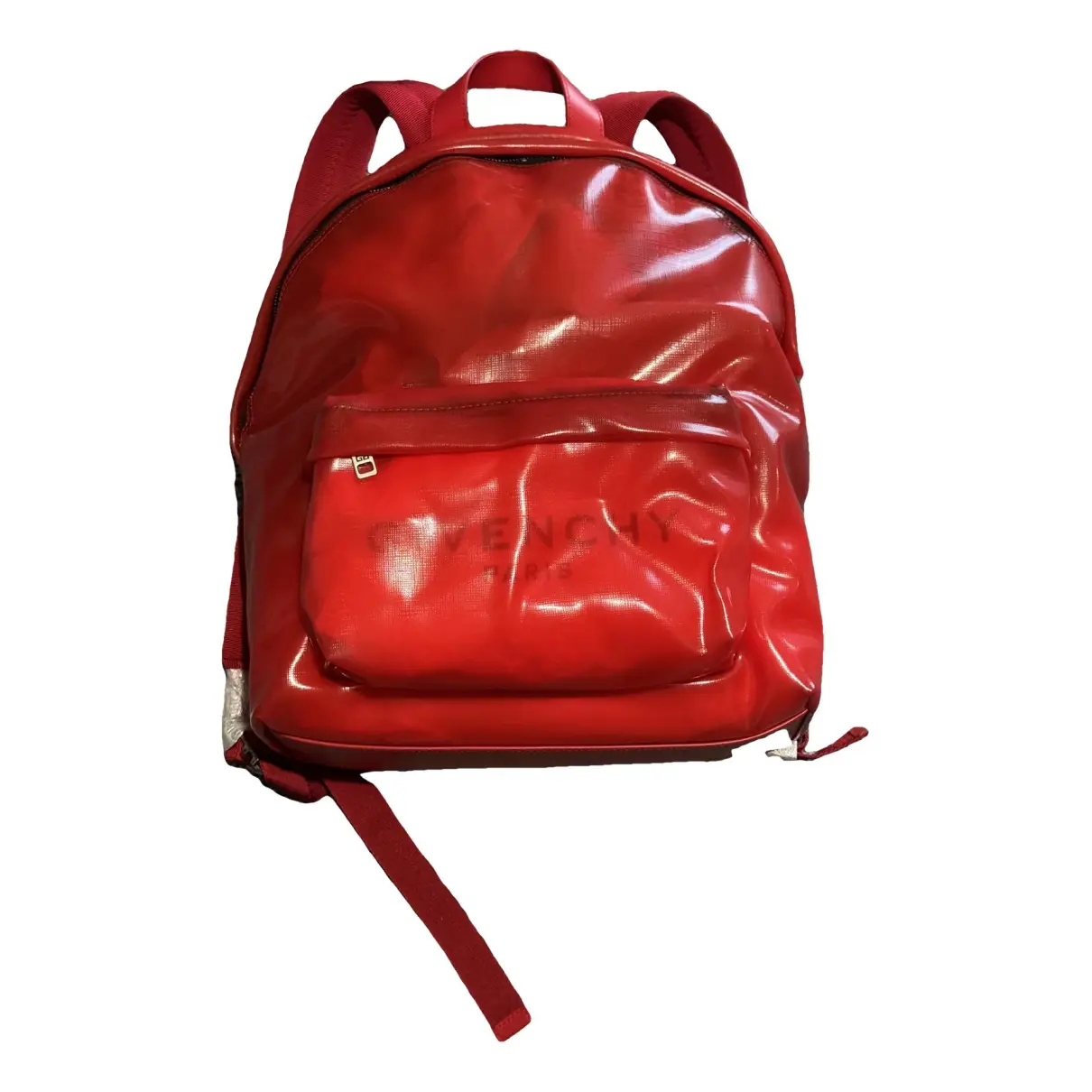 Patent leather backpack