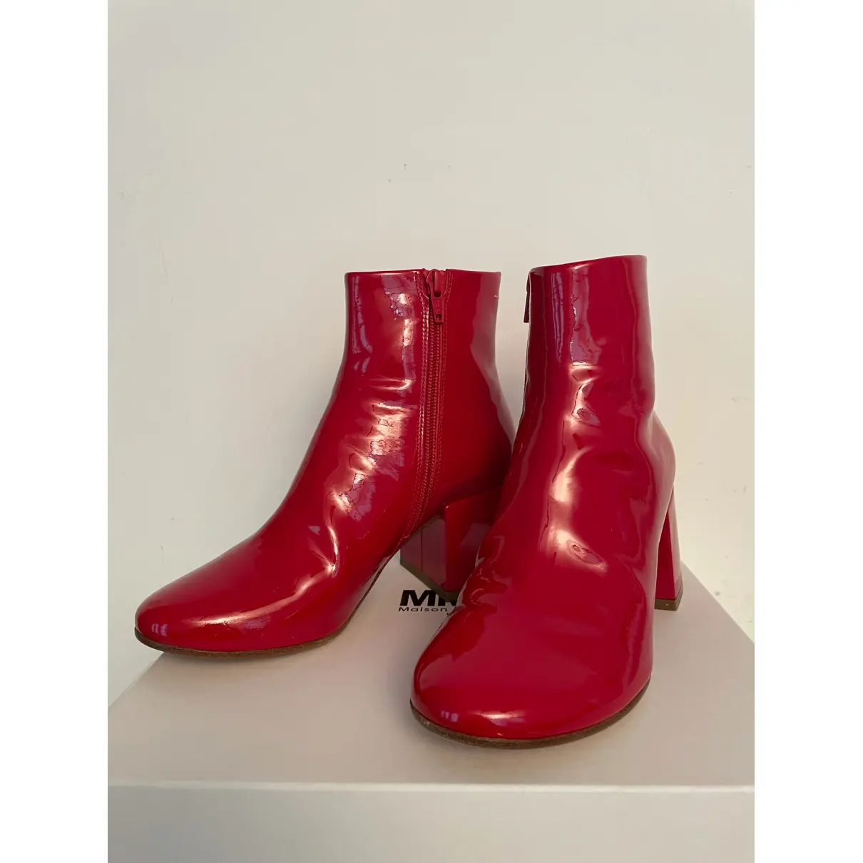 Buy MM6 Patent leather ankle boots online
