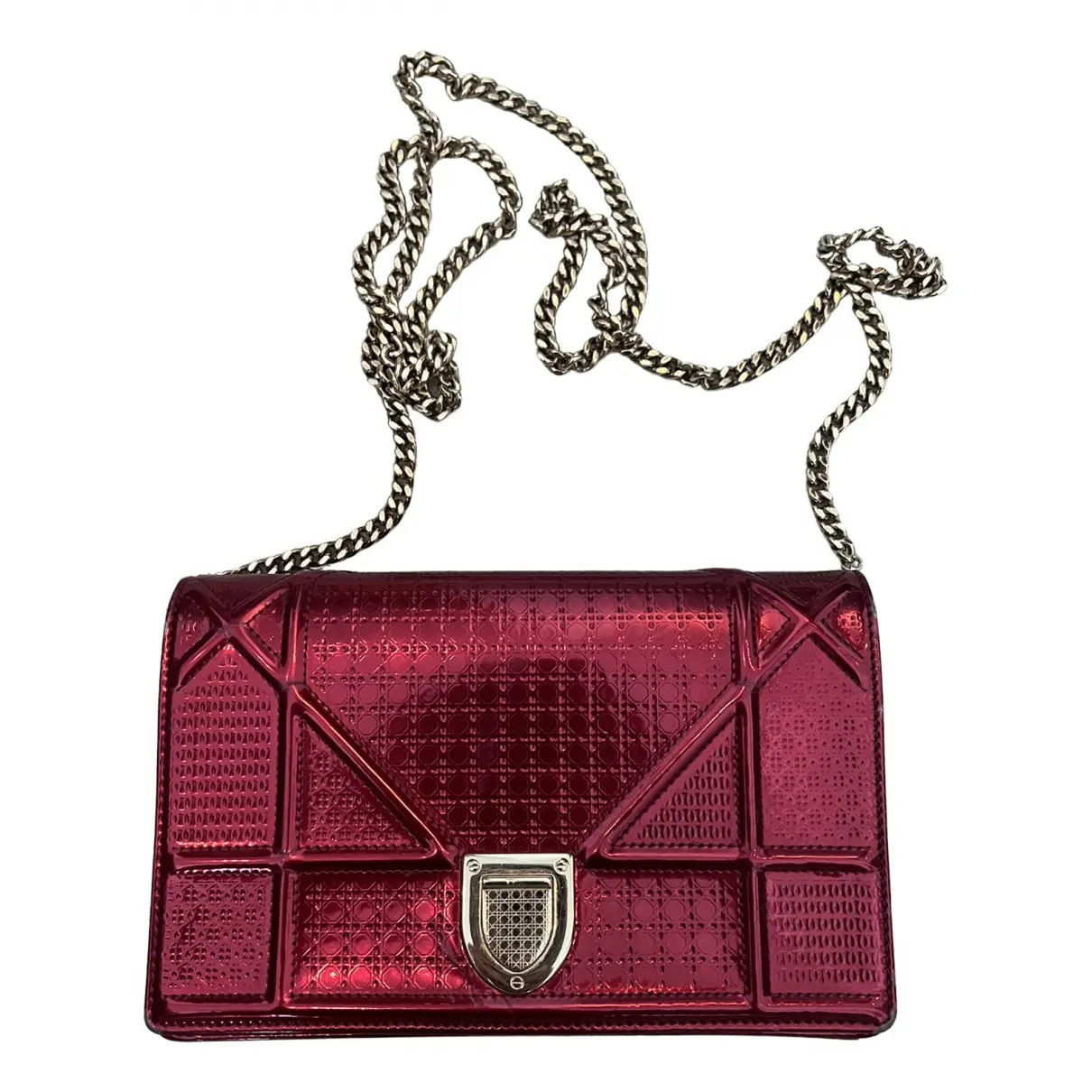 Wallet On Chain Diorama patent leather crossbody bag Dior