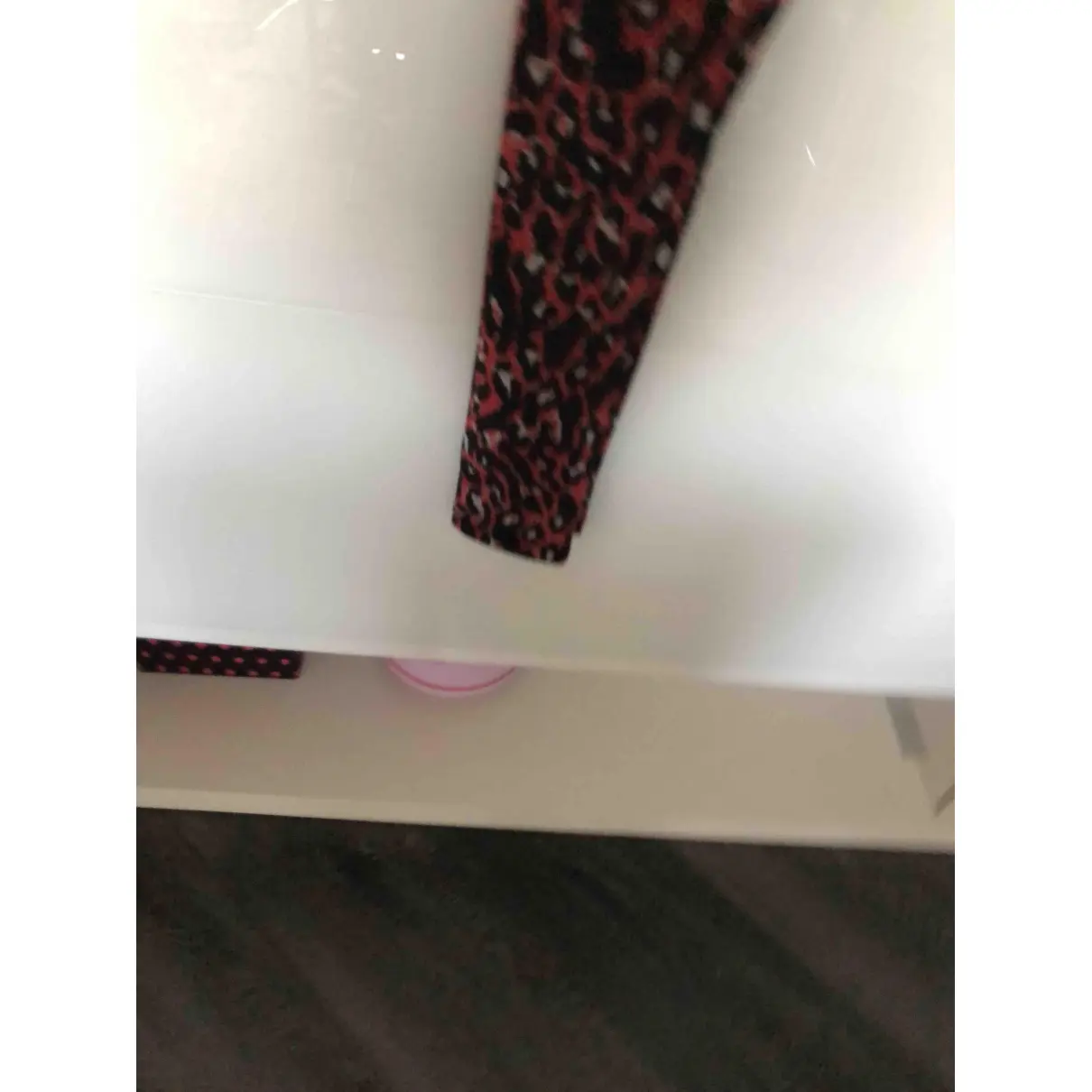 Red Polyester Trousers Mcq