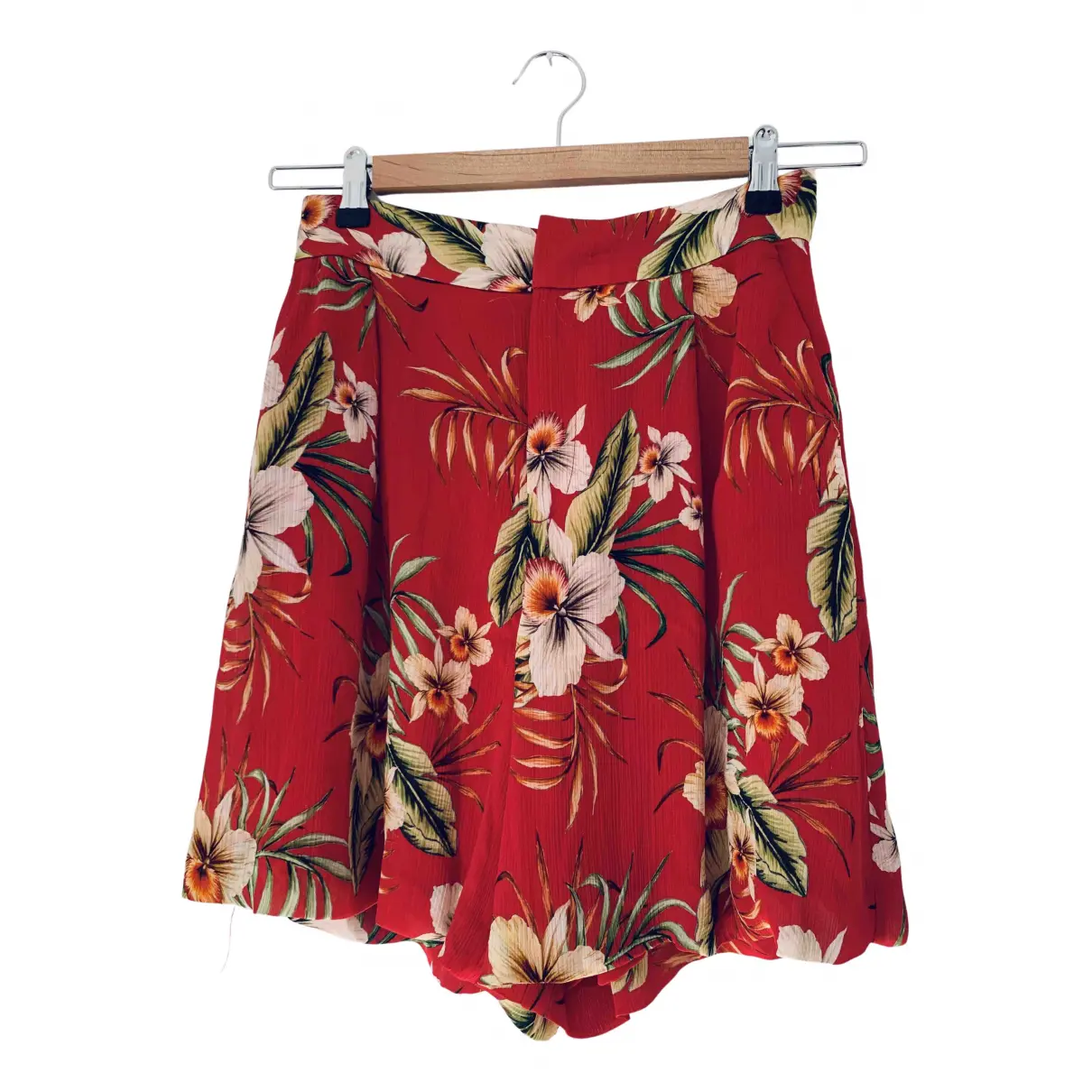 Red Polyester Shorts Zara