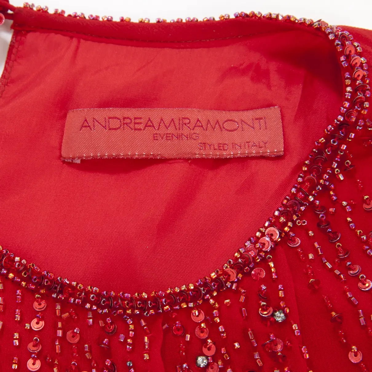 Buy Andrea Miramonti Red Silk Dress online