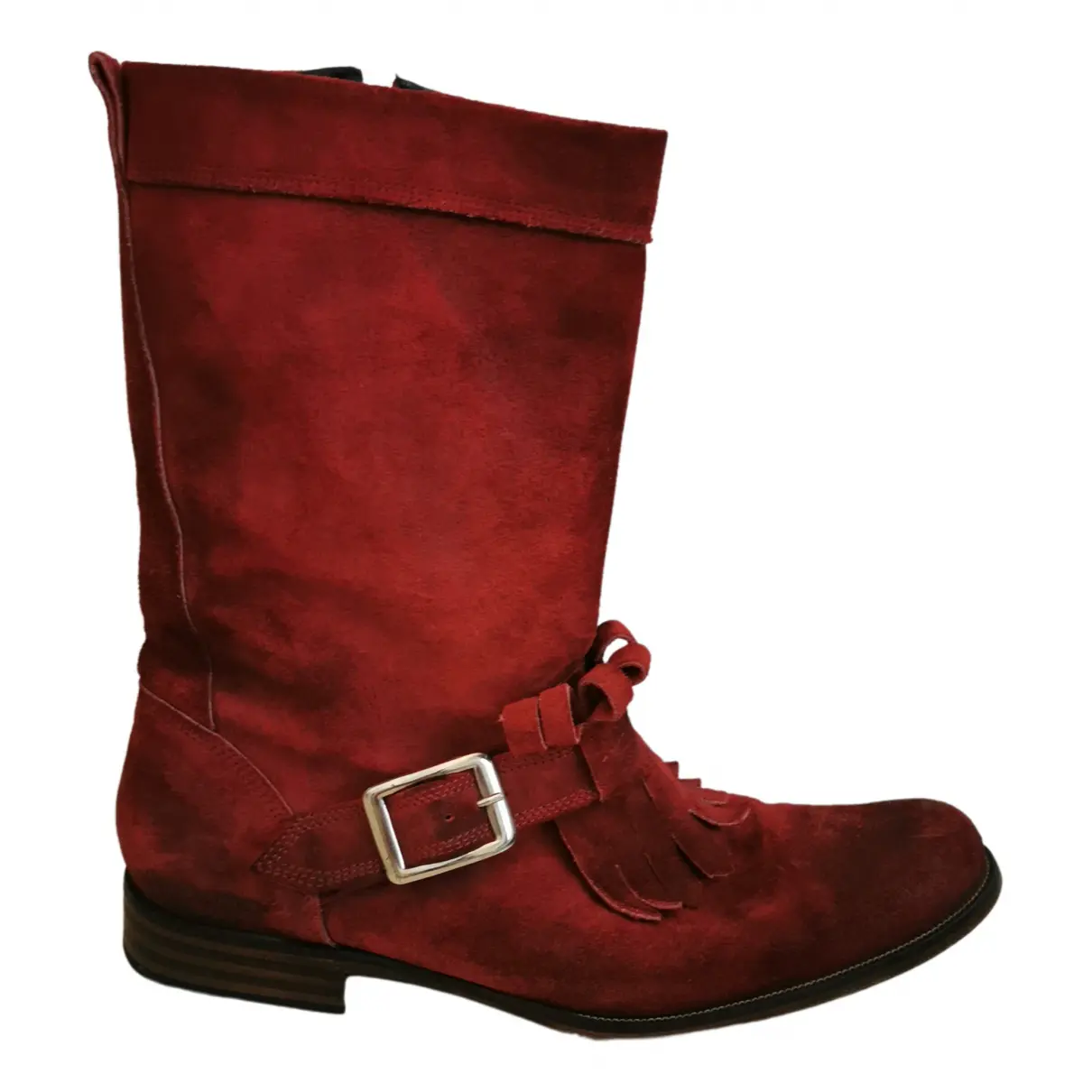 Red Suede Boots Dsquared2