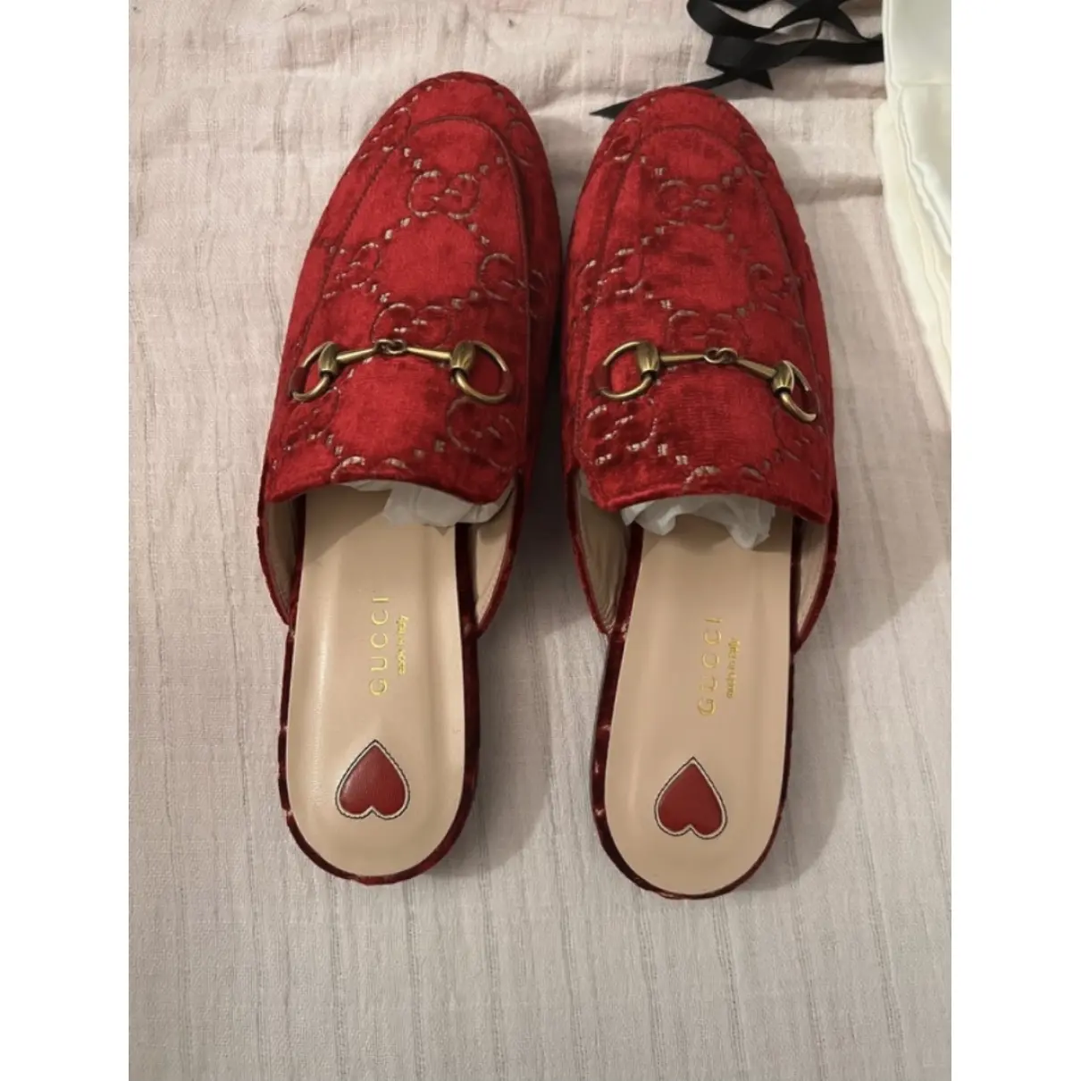 Buy Gucci Princetown velvet sandals online