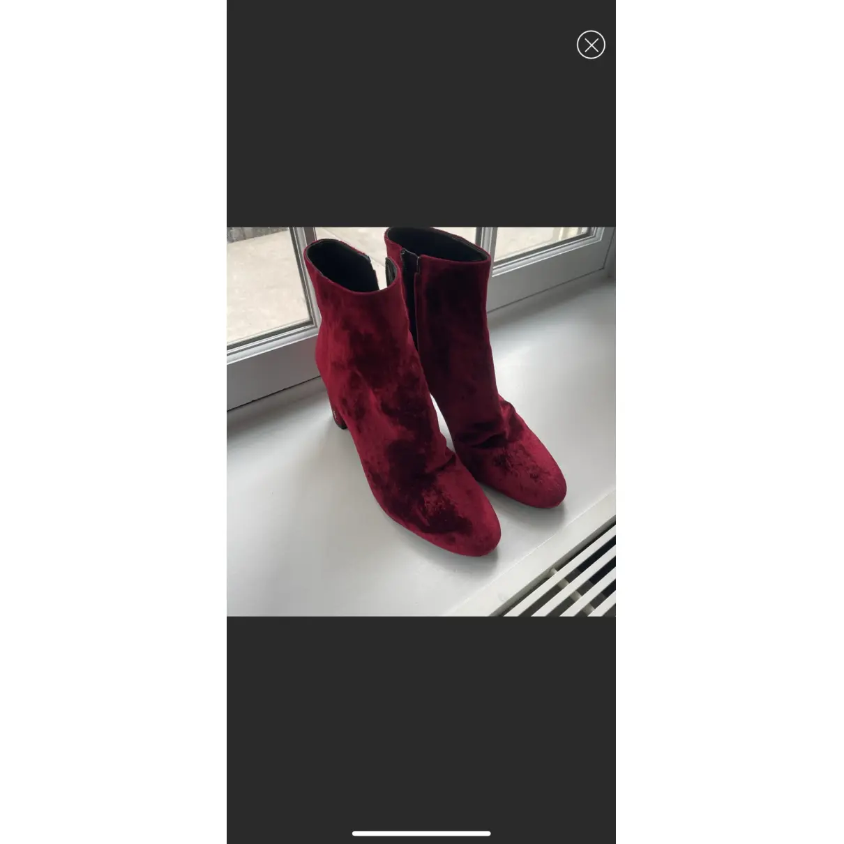 Buy Saint Laurent Velvet ankle boots online