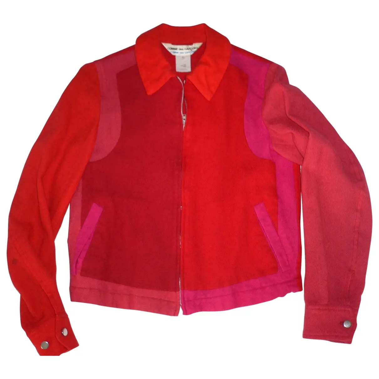 Red Wool Biker jacket Comme Des Garcons