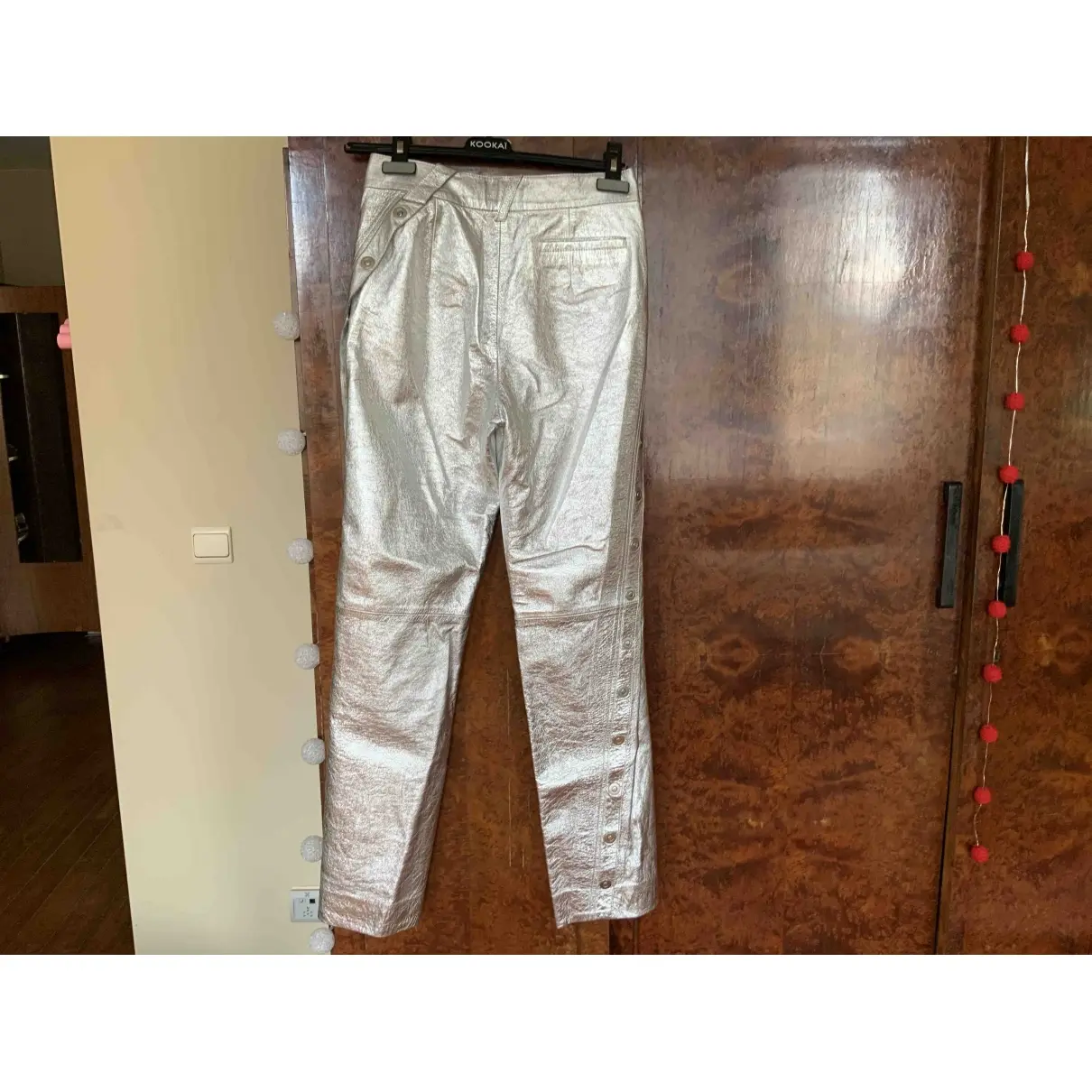 Exotic leathers straight pants Courrèges