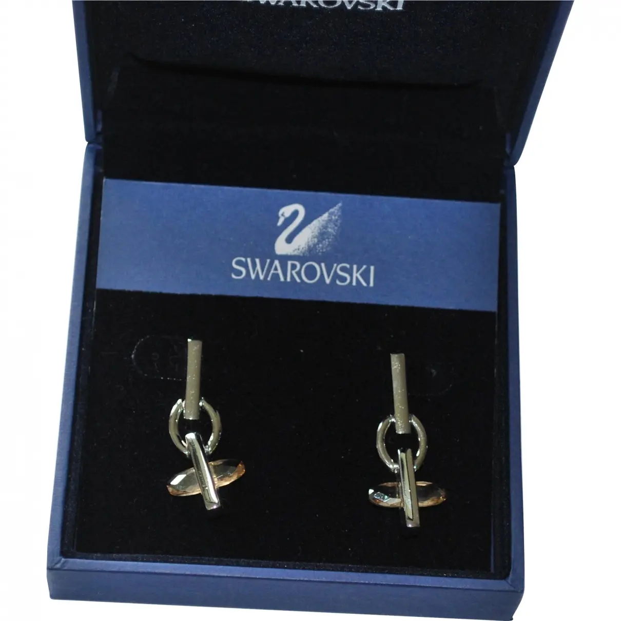Silver Glass Earrings Swarovski