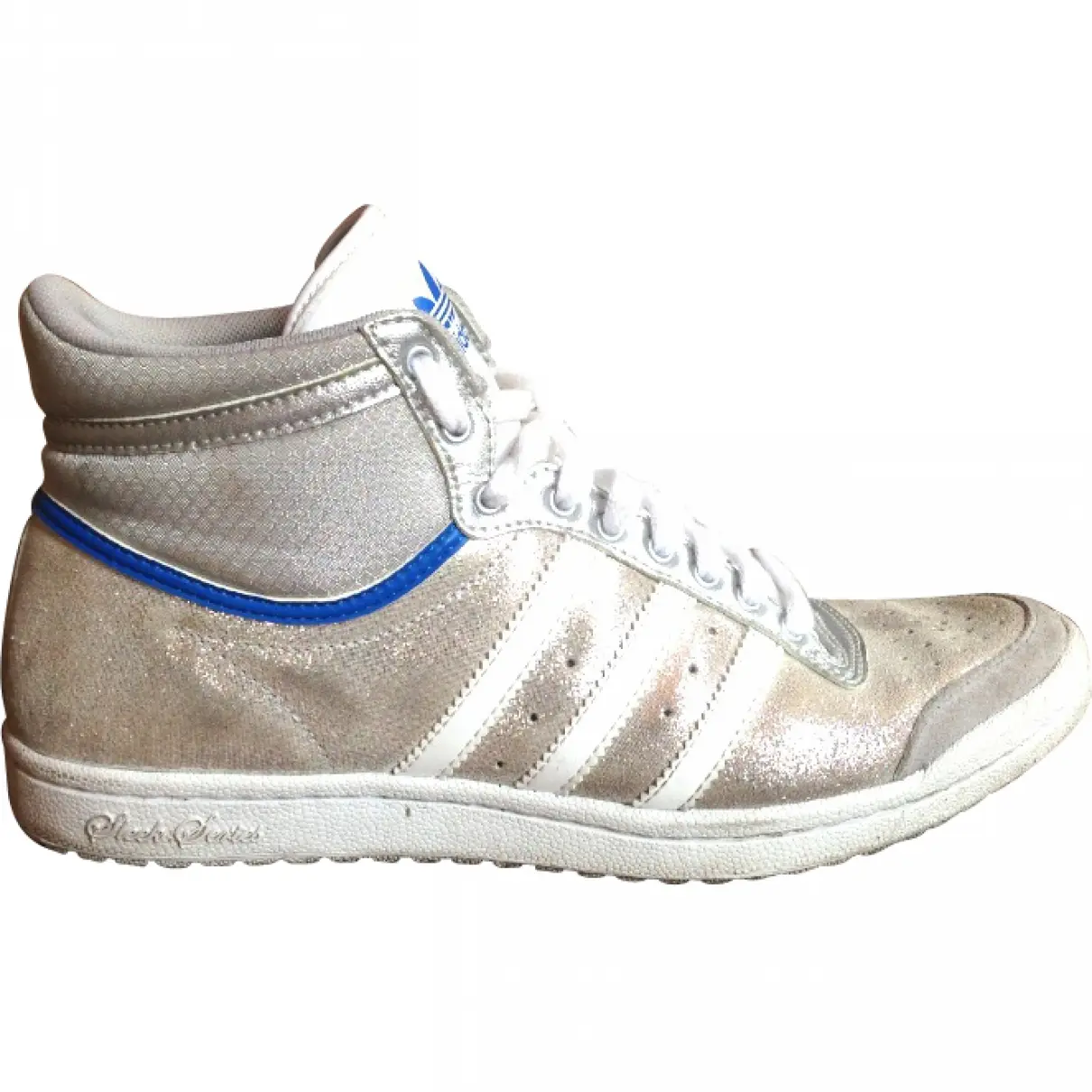 Silver Leather Trainers Adidas