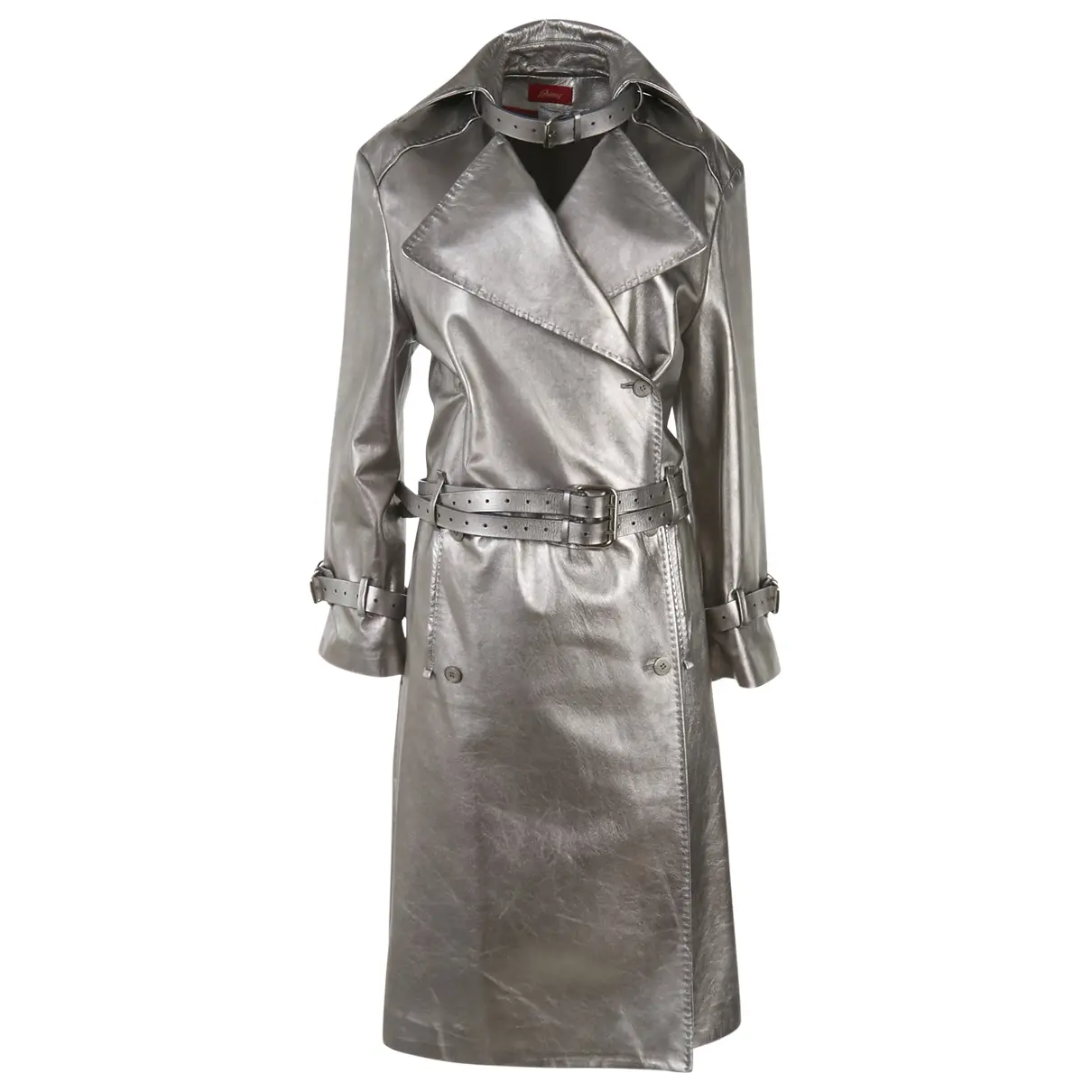 Leather trench coat Brioni